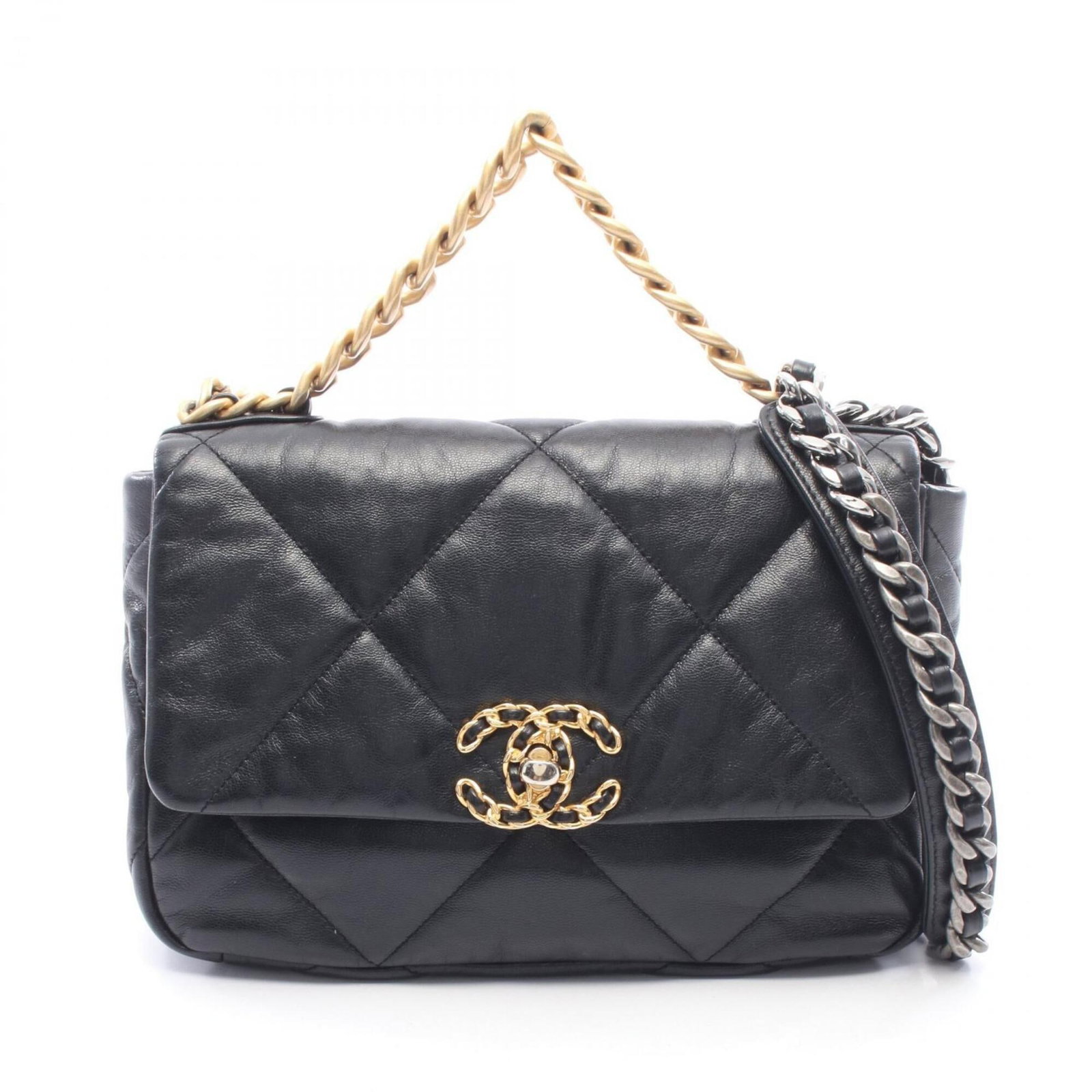 Shoulder Bag Leather Handbag Chanel: Shoulder Bag Leather Handbag Chanel This black leather shoulder bag from Chanel features a sleek 17cm x 25cm x 8cm design, perfect for everyday use. The bag's classic style and timeless design make