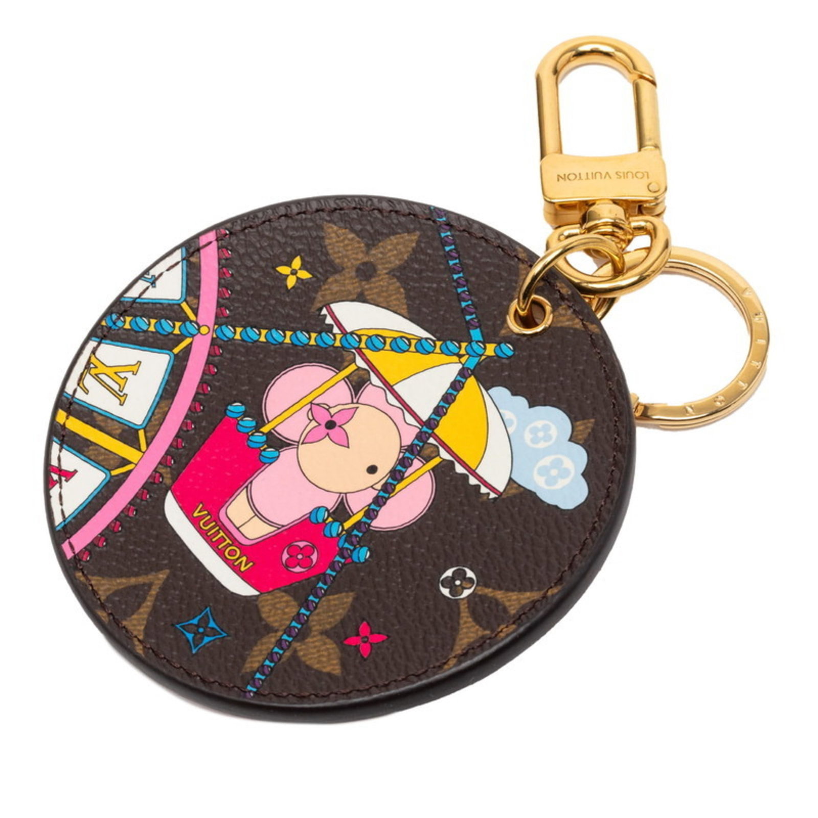 Keyring from Louis Vuitton: Keyring from Louis Vuitton Brown and multi-color Louis Vuitton keyring, measuring 13cm x 8cm. The keyring's unique design and signature from Louis Vuitton make it a distinctive accessory. Made from a 