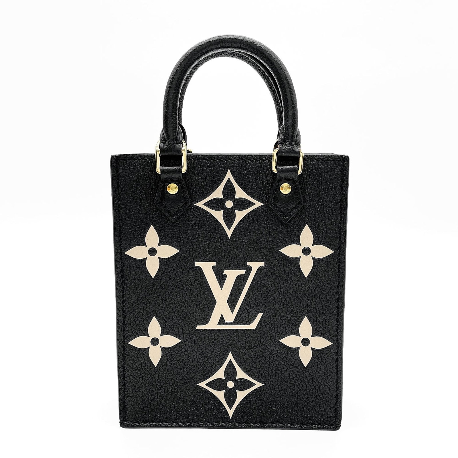 Shoulder Bag Leather Metal Louis Vuitton: Shoulder Bag Leather Metal Louis Vuitton Black leather shoulder bag with metal accents, featuring the iconic Monogram Empreinte pattern. Measuring 17cm x 14cm x 5cm, this stylish accessory boasts a