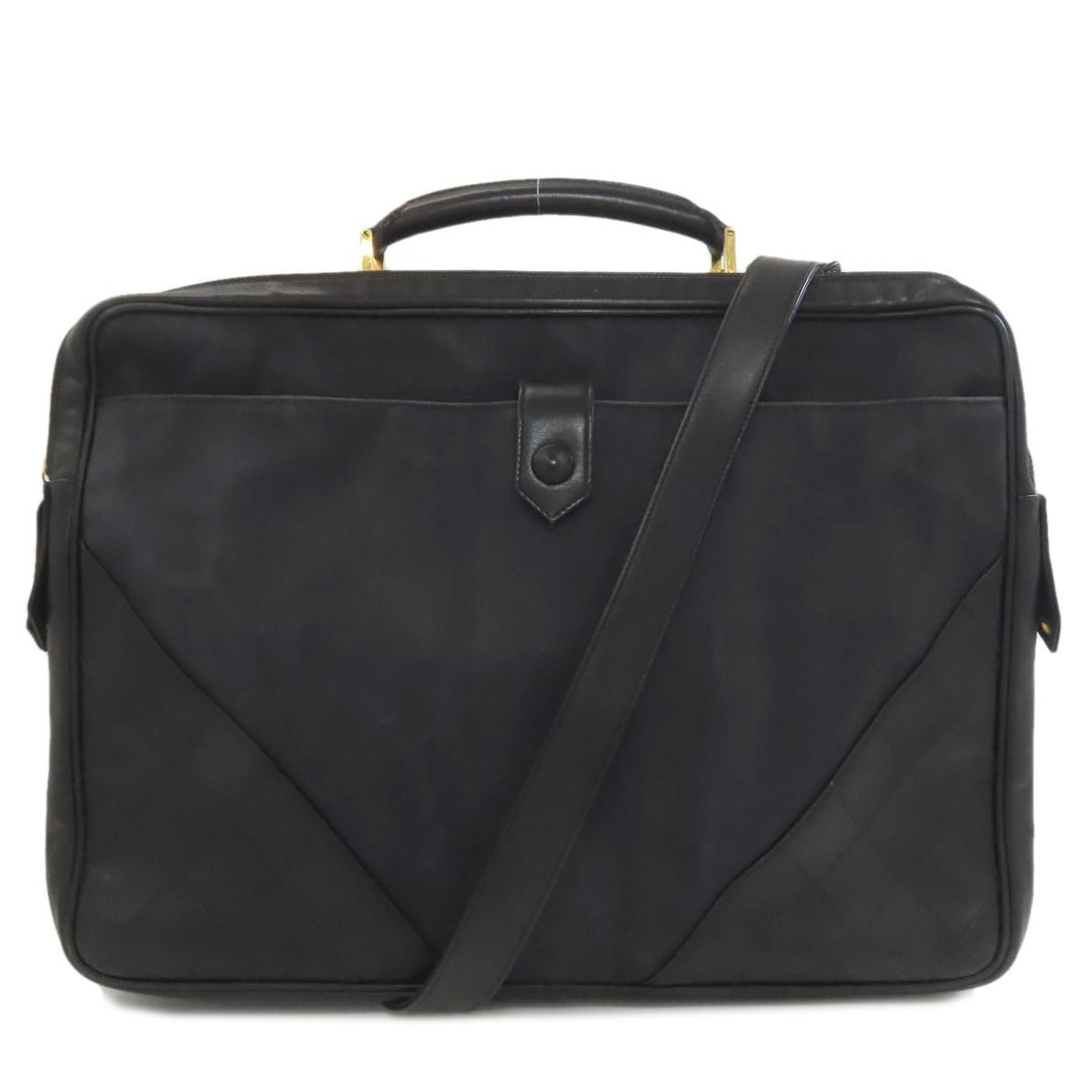 Chanel Matelasse Goldhardware 2Way Business Bag Canvas Calf: Chanel Matelasse Goldhardware 2Way Business Bag Canvas Calf Canvas Calf Leather 2Way Business Bag with iconic Matelasse Goldhardware, a timeless design element characteristic of Chanel's signature