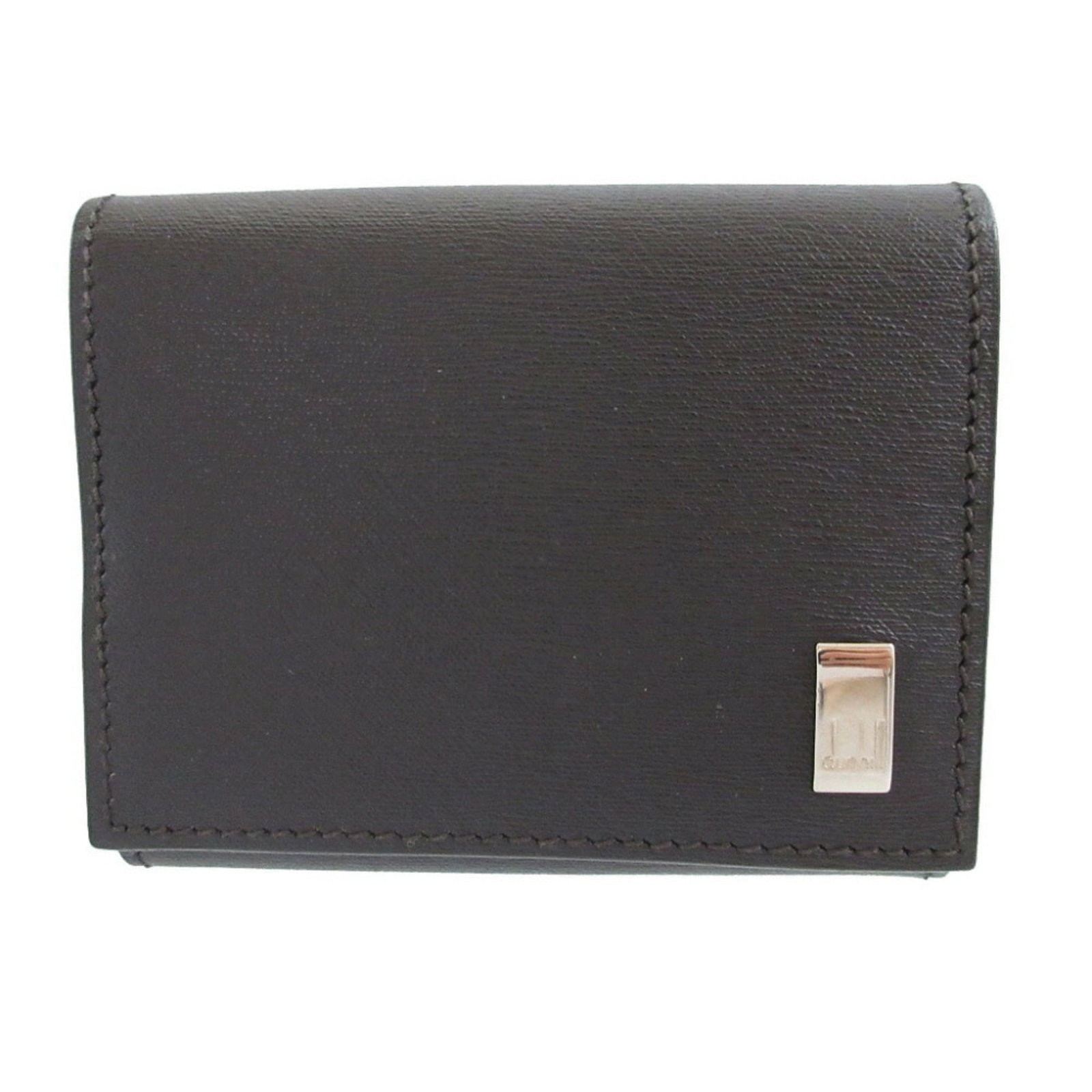 Dunhill Coin Purse/ Coin Case Leather: Dunhill Coin Purse/ Coin Case Leather Dunhill's classic coin purse/coin case is crafted from rich, brown leather, offering a timeless and sophisticated accessory. Measuring 7.5cm x 9.5cm x 1.5cm, this