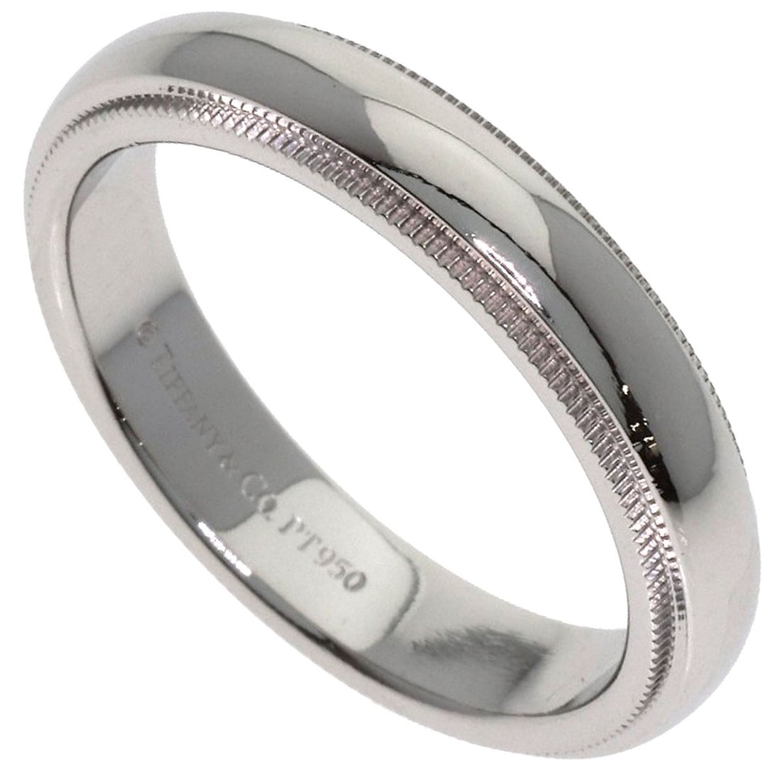 Tiffany&Co. Milgrain Ring Platinum Pt950: Tiffany&Co. Milgrain Ring Platinum Pt950 Platinum Pt950 Tiffany&Co. Milgrain Ring in Silver, Size 7.5(US), No Stone. This Milgrain ring from Tiffany&Co. features a platinum band with a silver