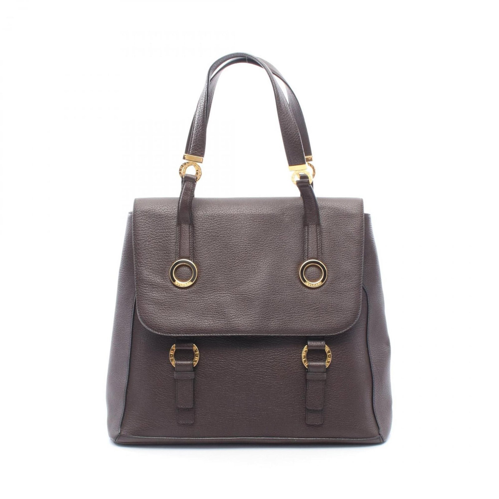 Bvlgari Leather Tote Bag Handbag: Bvlgari Leather Tote Bag Handbag Brown leather tote bag from Bvlgari, measuring 33cm x 38cm x 14cm, offering a classic and elegant design. This stylish bag features high-quality leather construction,