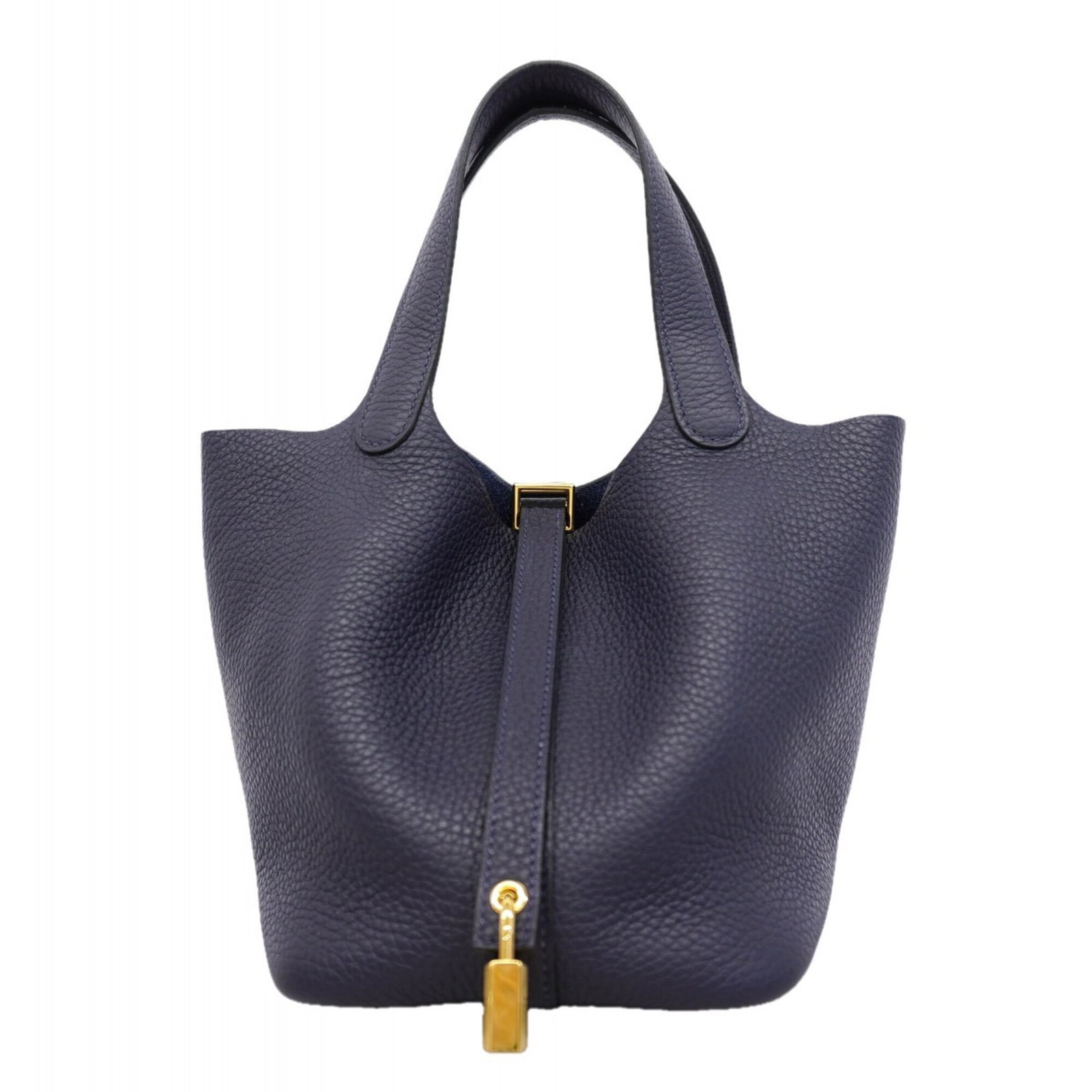 Clemence Leather Handbag Taurillon Hermes: Clemence Leather Handbag Taurillon Hermes Taurillon clemence leather handbag from Hermes, boasting a striking blue obscurs color and gold hardware, adds a touch of sophistication to any outfit. Measur