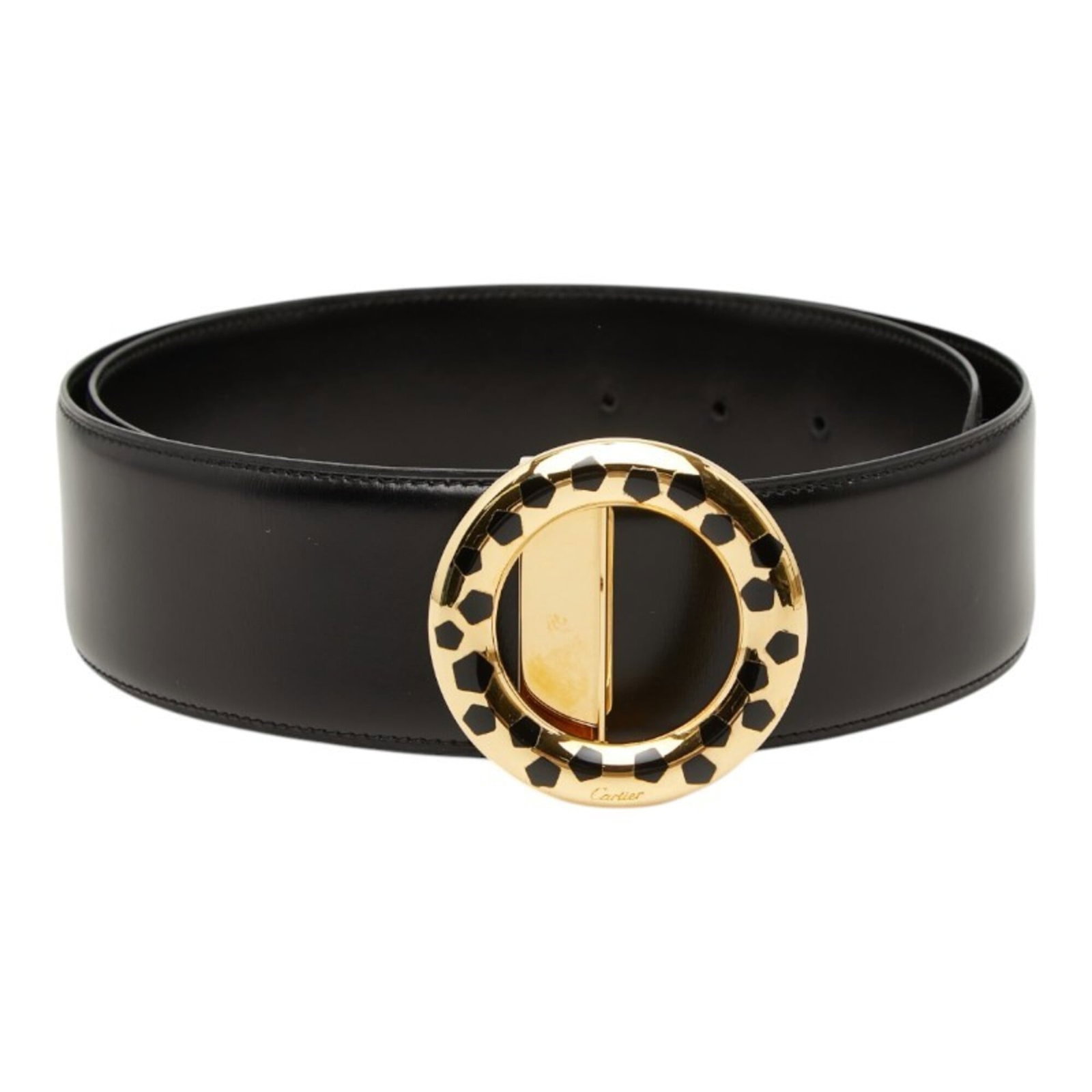 Standard Belt Cartier: Standard Belt Cartier Standard Belt Cartier features a classic design with a black leather strap and gold accents, available in lengths of 87cm-92cm. This stylish accessory is made from high-quality l