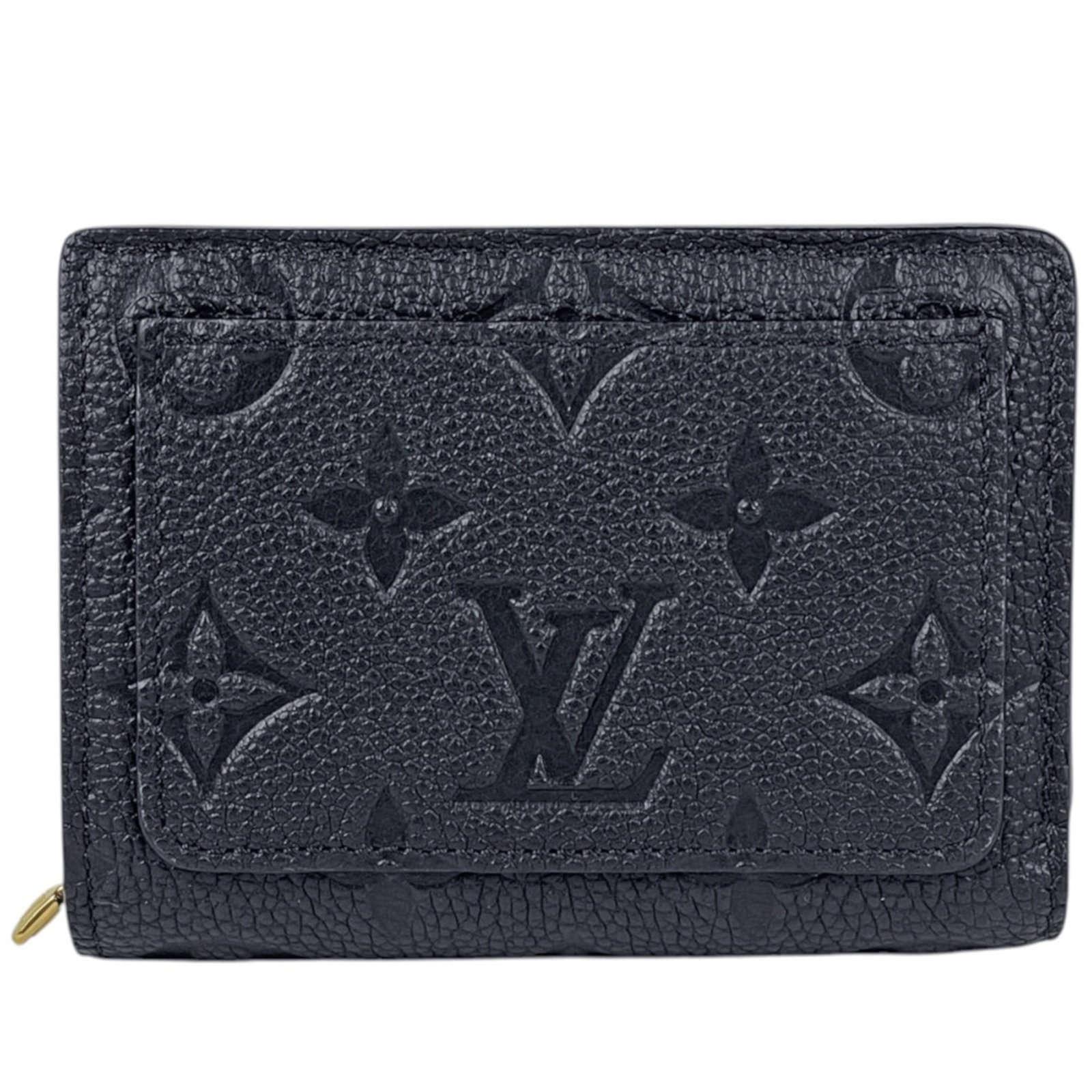 Louis Vuitton Wallet (Bi-Fold) Monogram Empreinte: Louis Vuitton Wallet (Bi-Fold) Monogram Empreinte Black Monogram Empreinte bi-fold wallet from Louis Vuitton, featuring the iconic signature pattern and sleek design. Made from high-quality materials,