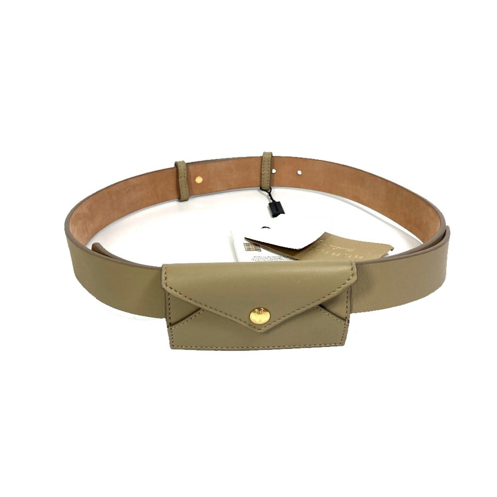 Standard Belt Leather Burberry: Standard Belt Leather Burberry Standard Belt Leather Burberry - A classic, timeless design in beige leather, featuring 5 holes and a spacious pouch. Measuring 43.7 inches in total length, this belt