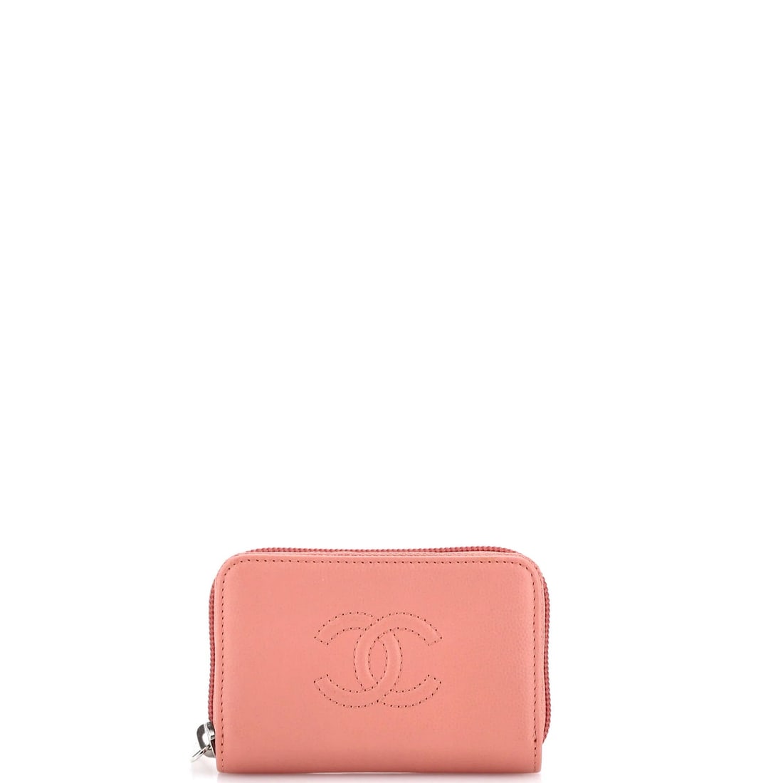 Zip Around Coin Purse Caviar Chanel Timeless: Zip Around Coin Purse Caviar Chanel Timeless Pink Caviar Leather Zip Around Coin Purse from Chanel's Timeless Collection, featuring a classic design with a silver zip and subtle pink interior.