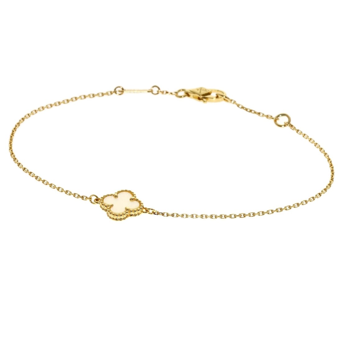 Van Cleef & Arpels Sweet Alhambra Shell Bracelet K18 Yellow Gold: Van Cleef & Arpels Sweet Alhambra Shell Bracelet K18 Yellow Gold K18 Yellow Gold Shell Bracelet from Van Cleef & Arpels, featuring a striking gold shell design, showcases the luxury of this iconic bra