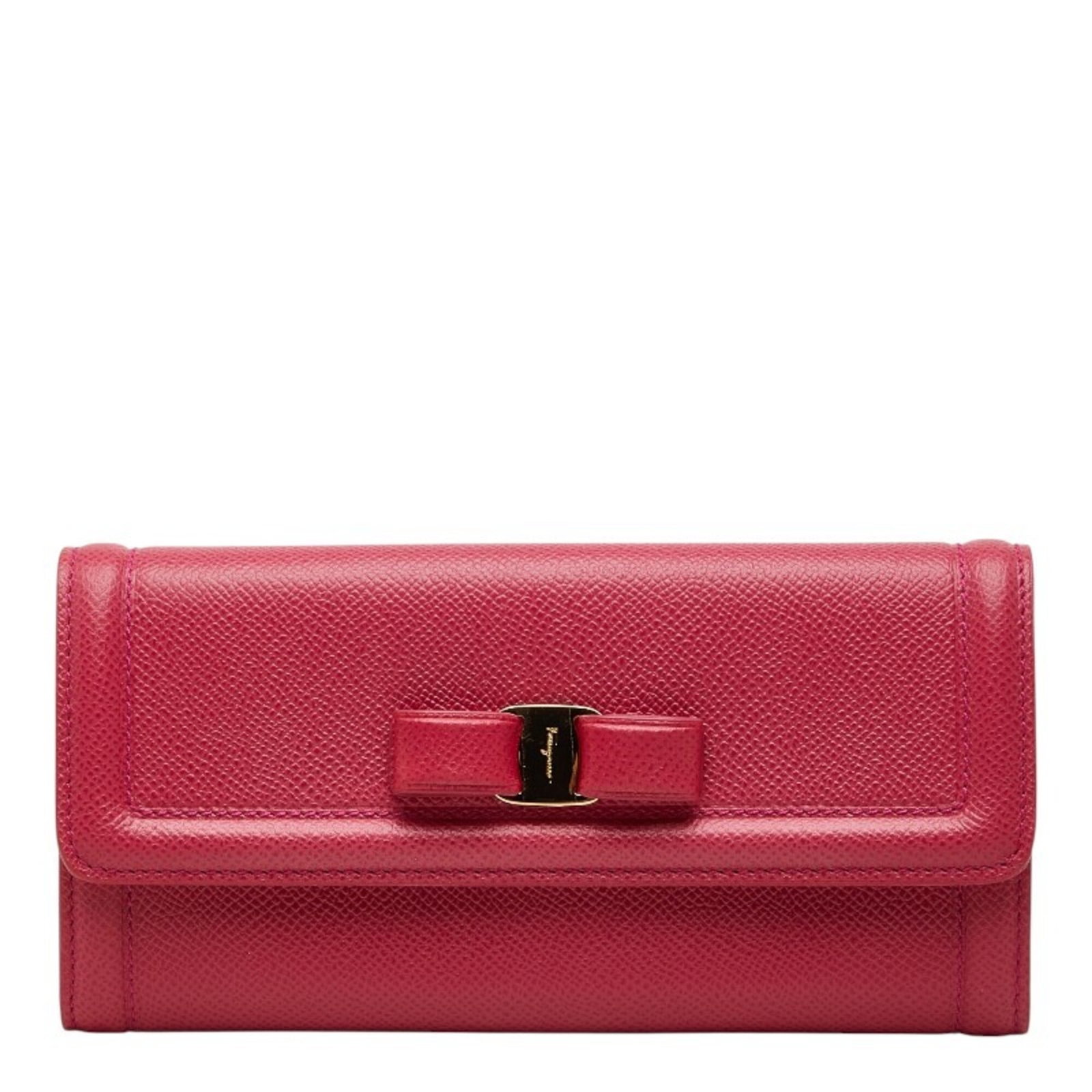Salvatore Ferragamo Long Wallet (Bi-Fold) Leather: Salvatore Ferragamo Long Wallet (Bi-Fold) Leather Pink Salvatore Ferragamo Long Wallet (Bi-Fold) Leather, measuring 9.5cm x 19cm x 3cm, features a classic bi-fold design with a sleek leather exterior