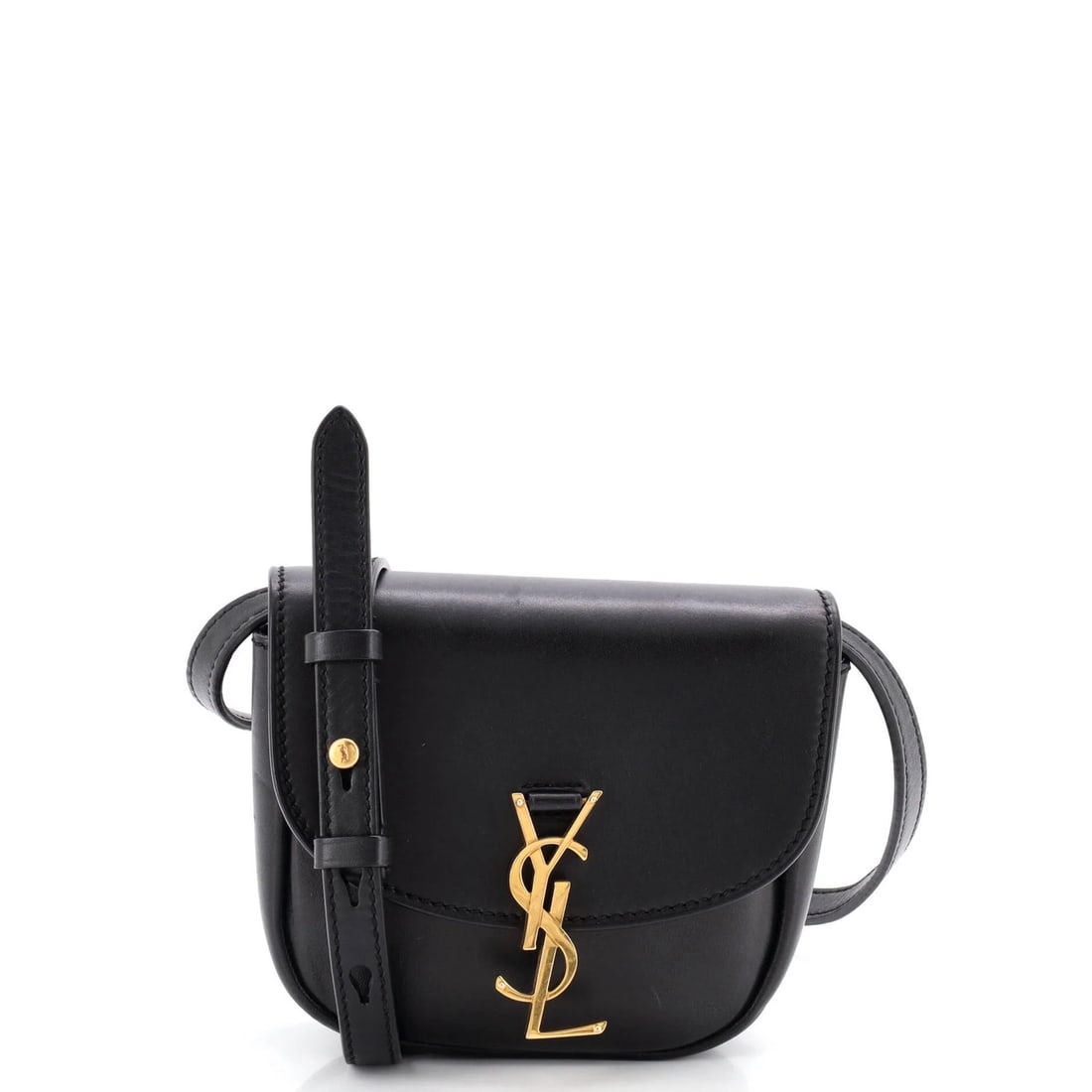 Saint Laurent Kaia Leather Shoulder Bag: Saint Laurent Kaia Leather Shoulder Bag The Saint Laurent Kaia Leather Shoulder Bag is a mini cross body bag with a sleek design, featuring black leather exterior and suede interior. Measuring 5" in h