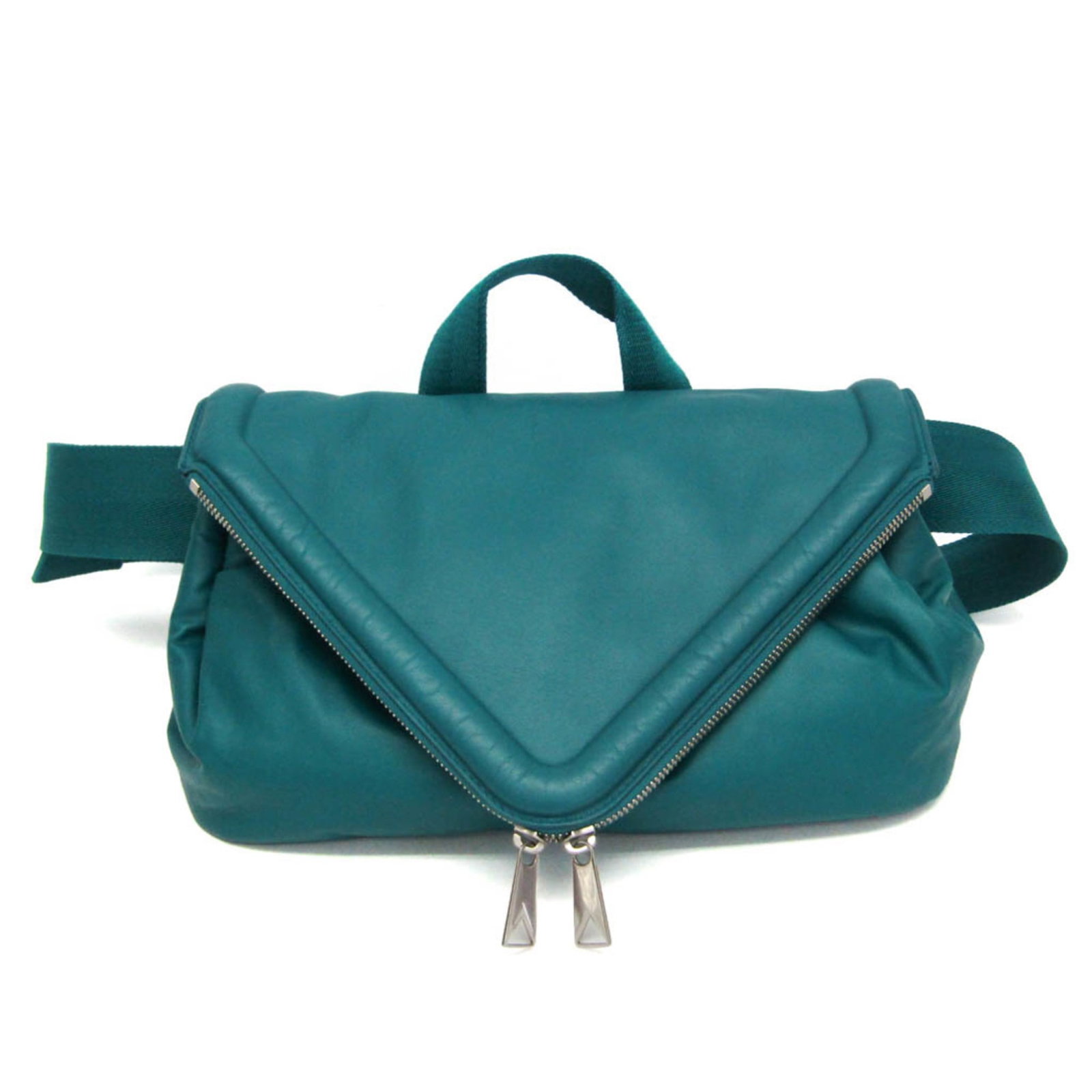Shoulder Bag Fanny Pack Leather Bottega Veneta: Shoulder Bag Fanny Pack Leather Bottega Veneta Bottega Veneta's Beak Belt Bag 659419 is a stylish shoulder bag with a fanny pack design, featuring a sleek blue-green leather exterior and silver hardwa