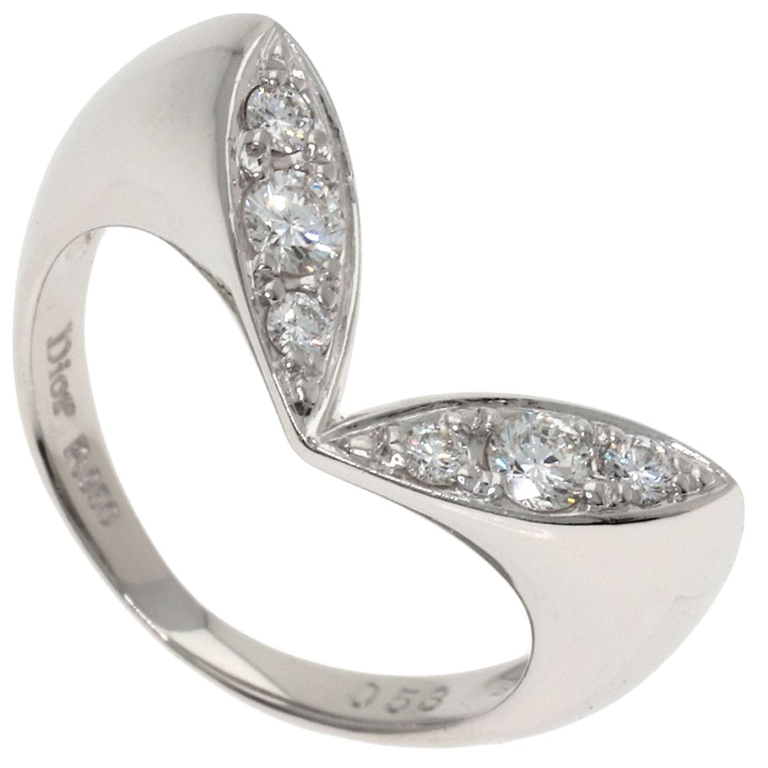 Ring Diamond Dior Platinum: Ring Diamond Dior Platinum The Ring Diamond Dior Platinum boasts a stunning silver finish, crafted from 950 platinum, and adorned with a 0.53ct diamond. This elegant ring features an open closure and