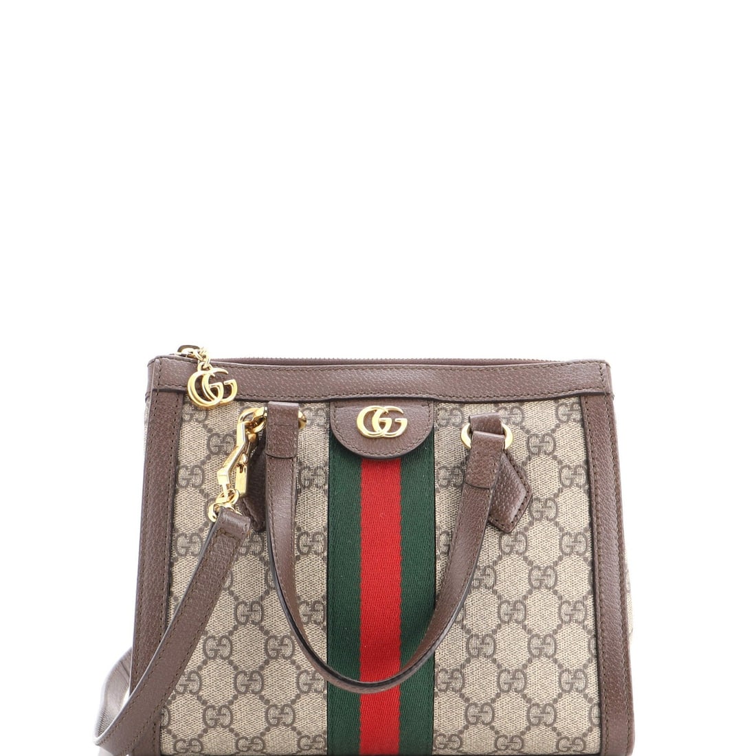 Canvas GG Coated Top Small Gucci Ophidia: Canvas GG Coated Top Small Gucci Ophidia Canvas GG Coated Top Small Gucci Ophidia. This small Gucci Ophidia tote features a canvas GG Coated exterior in brown, with a neutral microfiber interior and