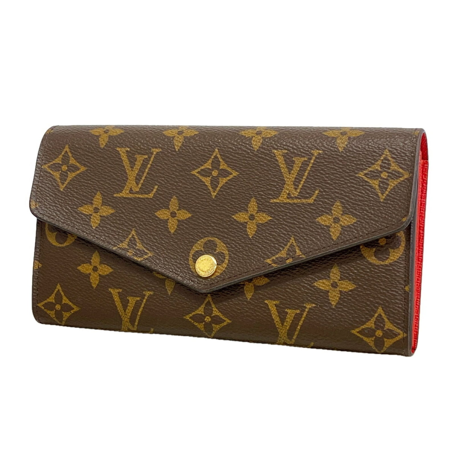 Long Wallet Louis Vuitton Bi Fold: Long Wallet Louis Vuitton Bi Fold Coquelicots long wallet from Louis Vuitton, a bi-fold design with a classic look. Measuring 10.5cm x 19cm x 2.5cm, this stylish accessory features a signature that