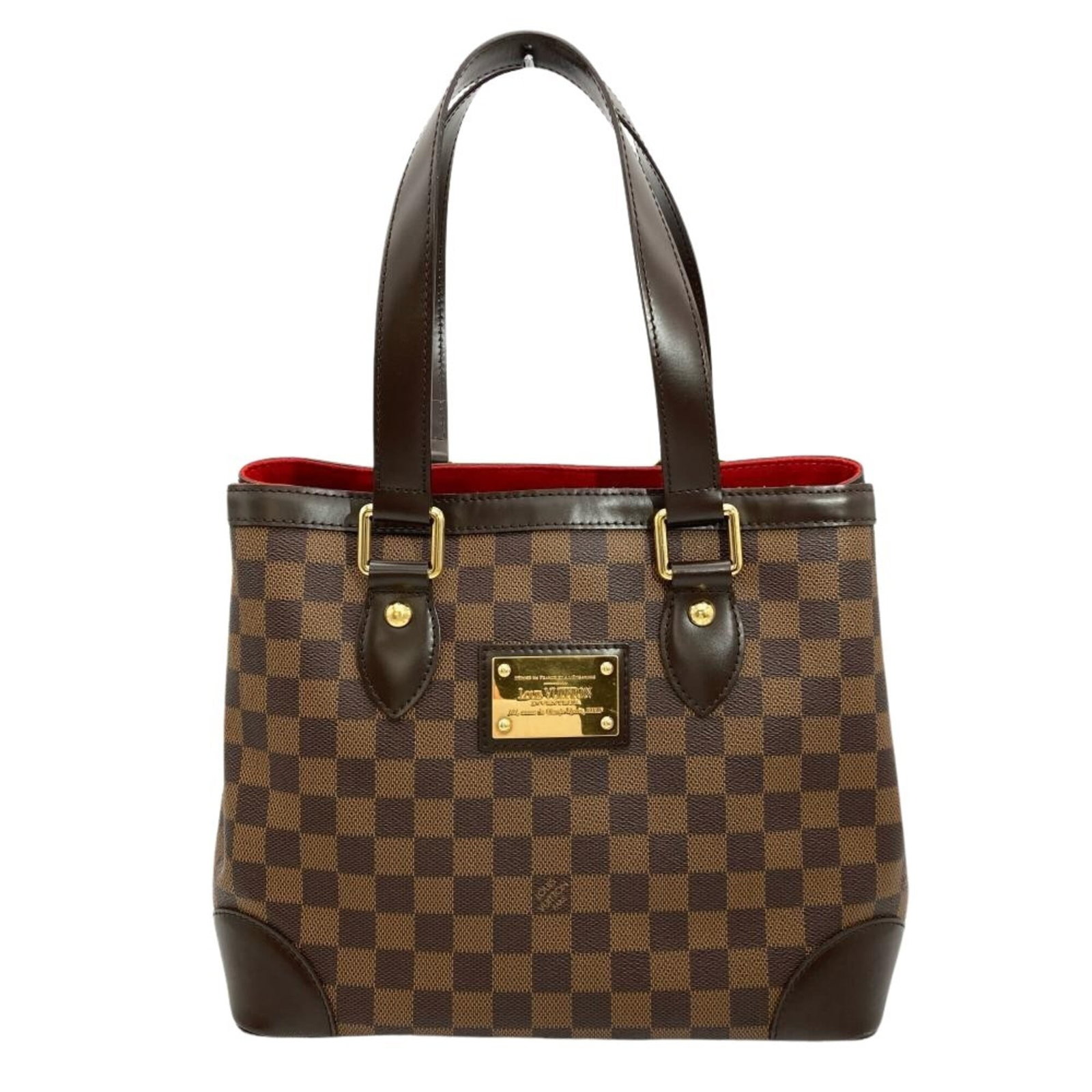 Damier Canvas Handbag Louis Vuitton: Damier Canvas Handbag Louis Vuitton Damier Canvas Handbag Louis Vuitton is made from Damier Canvas, a classic and iconic material. This brown handbag measures 24cm x 28.5cm x 18cm, with a distinctive 