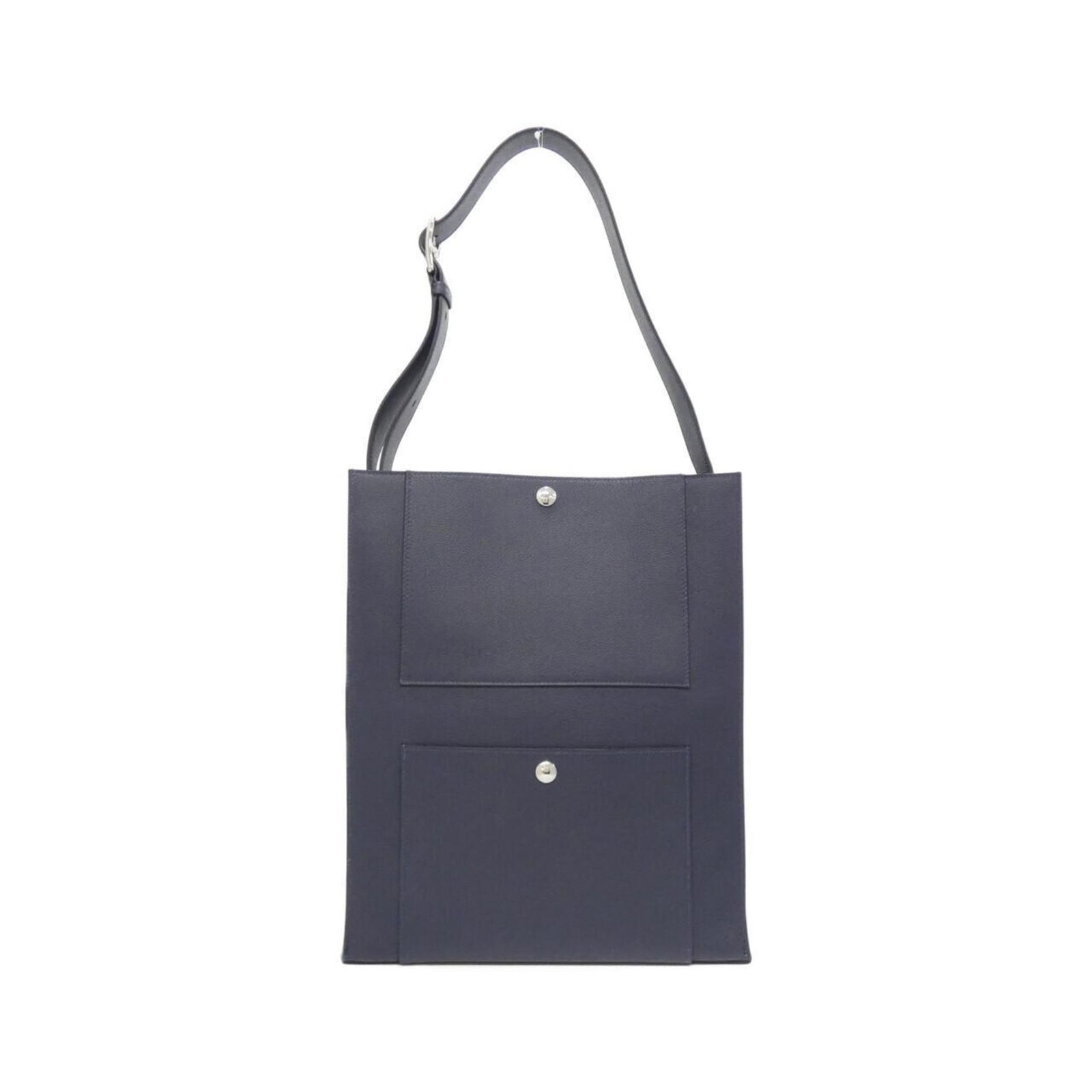 Shoulder Bag By Hermes: Shoulder Bag By Hermes Blue nuit shoulder bag by Hermes, featuring silver hardware and adjustable strap length from 60cm to 101cm. Weighing 1.09kg, this 33cm x 28cm x 10cm bag is a stylish and versati