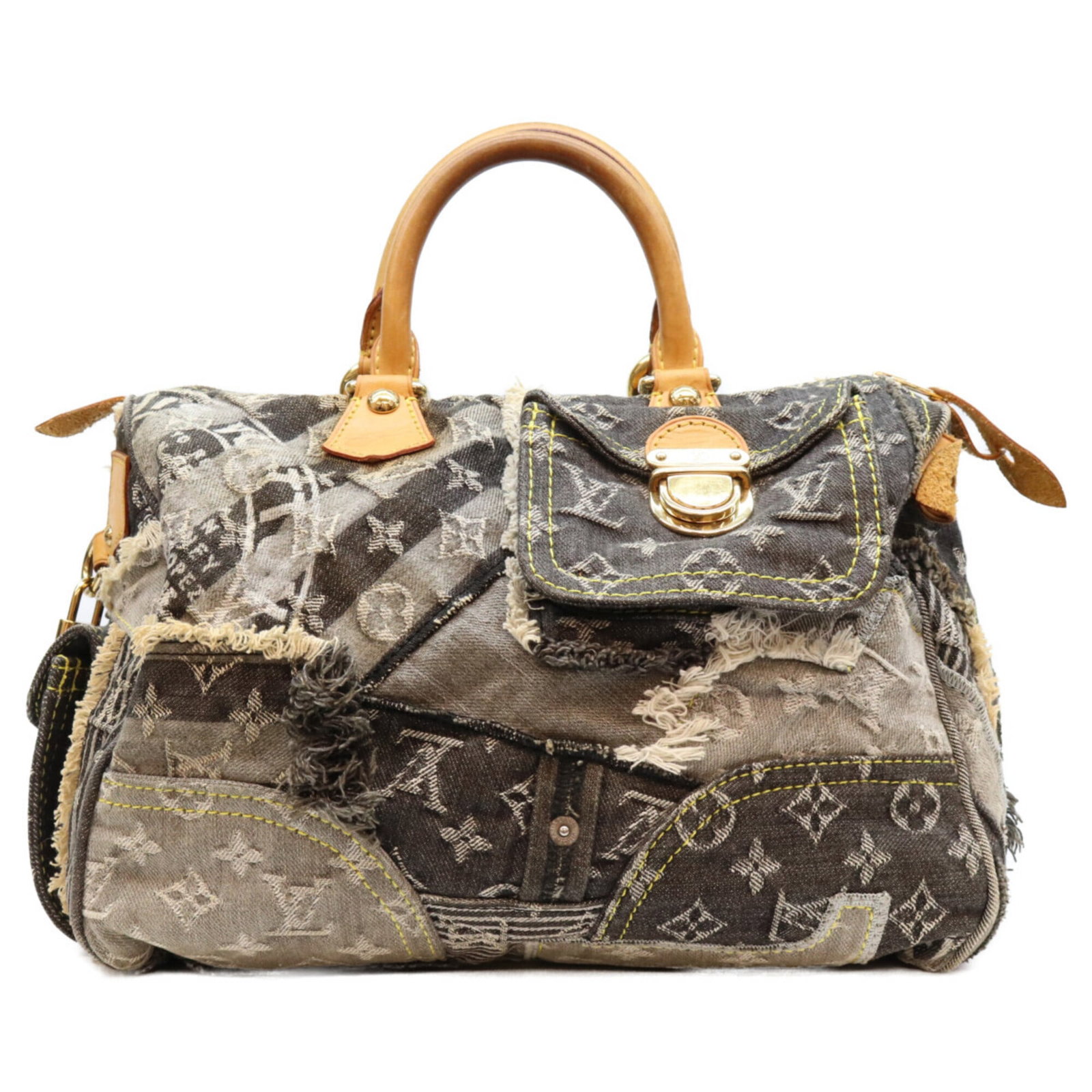 Louis Vuitton Bag Denim Monogram Boston: Louis Vuitton Bag Denim Monogram Boston Boston bag in monogram denim, a classic design from Louis Vuitton. This black bag features gold hardware and a timeless, iconic look. Made from high-quality