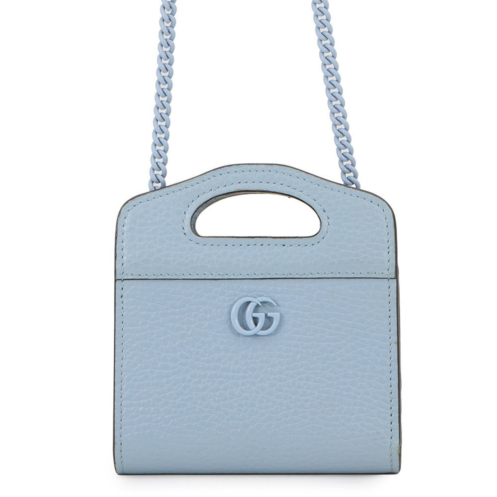 Chain Leather Shoulder Wallet Gucci: Chain Leather Shoulder Wallet Gucci Chain Leather Shoulder Wallet Gucci is made from high-quality leather and features a chain design for a stylish shoulder bag. The light blue color adds a touch of e
