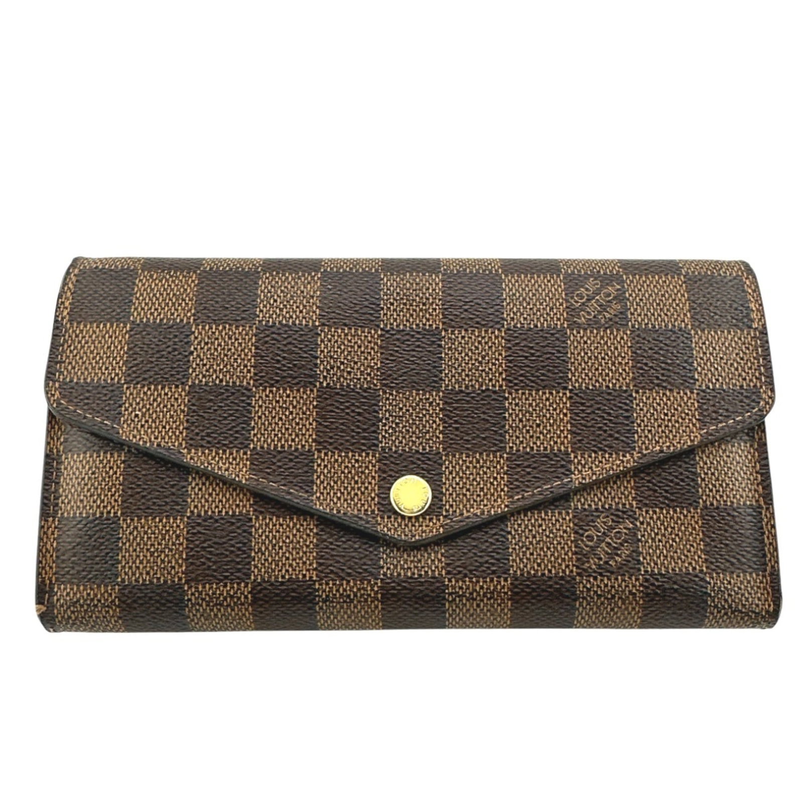 Damier Canvas Wallet Long Vuitton Louis Tri-Fold: Damier Canvas Wallet Long Vuitton Louis Tri-Fold Damier Canvas Long Vuitton Louis Tri-Fold Wallet is a classic design made from high-quality Damier Canvas material in a rich brown color. This
