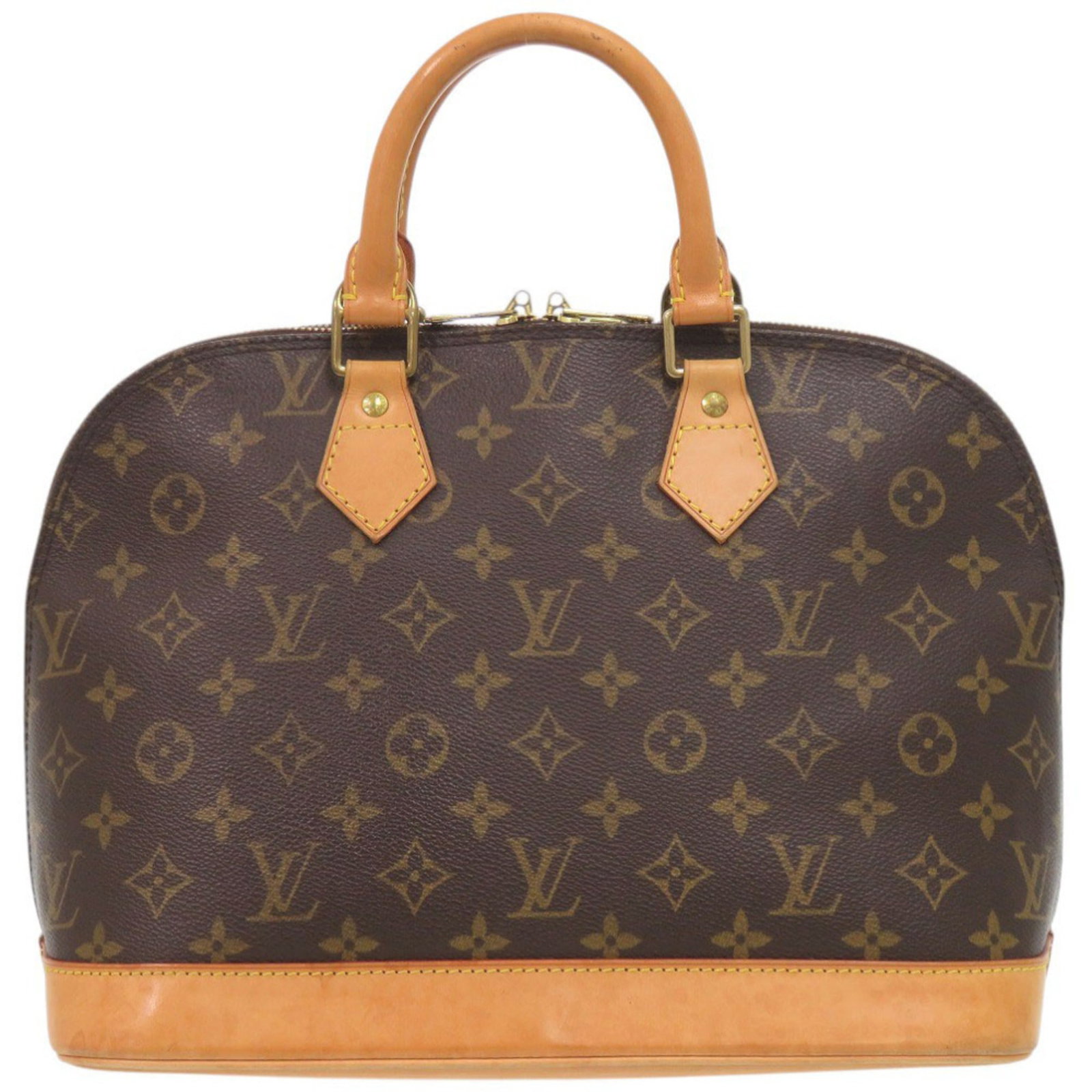 Louis Vuitton Monogram Handbag: Louis Vuitton Monogram Handbag Monogrammed luxury at its finest, this Louis Vuitton handbag boasts the iconic monogram pattern in rich brown hues. Made from high-quality materials, its sleek design