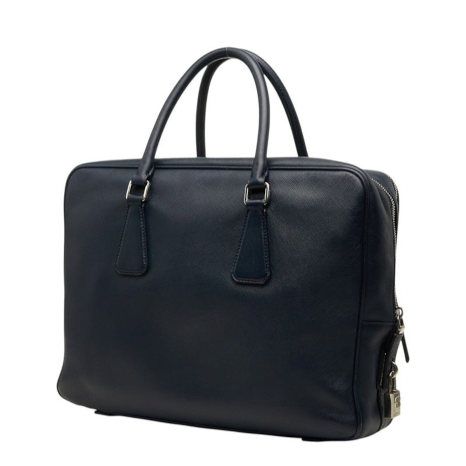 Saffiano Triangle Leather Prada Briefcase - 2