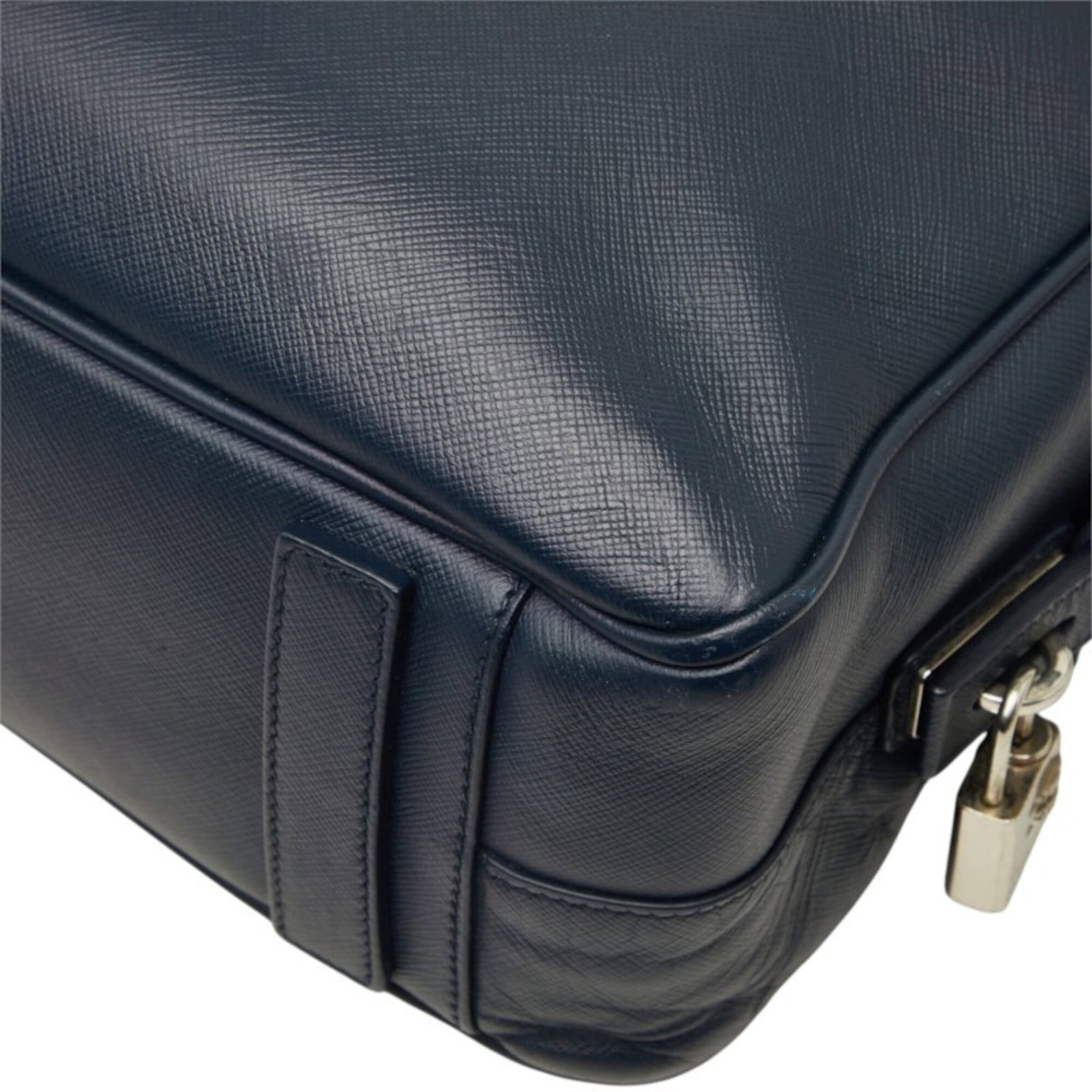 Saffiano Triangle Leather Prada Briefcase - 6