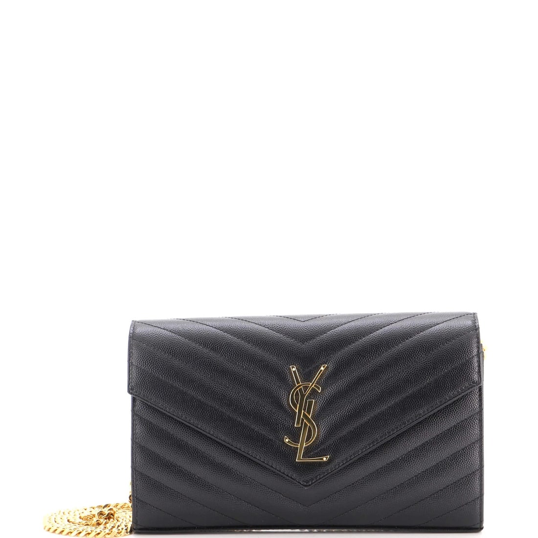 Classic Monogram Wallet on Matelasse Leather Chevron Medium Saint Laurent: Classic Monogram Wallet on Matelasse Leather Chevron Medium Saint Laurent Classic Monogram Wallet on Matelasse Leather Chevron Medium Saint Laurent features a timeless design with a black exterior