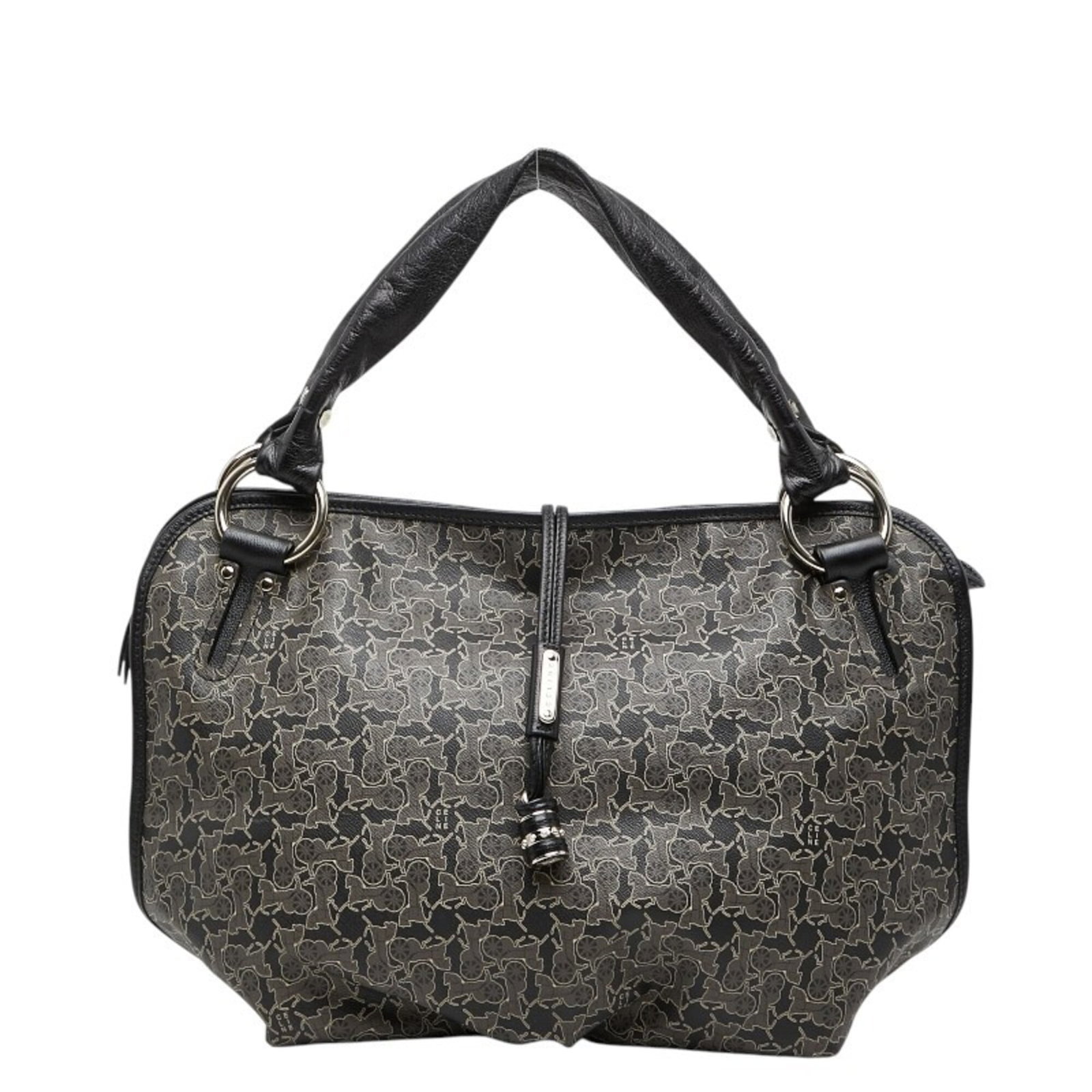 Celine Handbag Leather Pvc: Celine Handbag Leather Pvc Celine Bittersweet Handbag in Black and Gray, featuring a striking PVC and leather combination, boasts a sleek design with a zipper closure. Measuring 24cm x 41cm x 18cm,