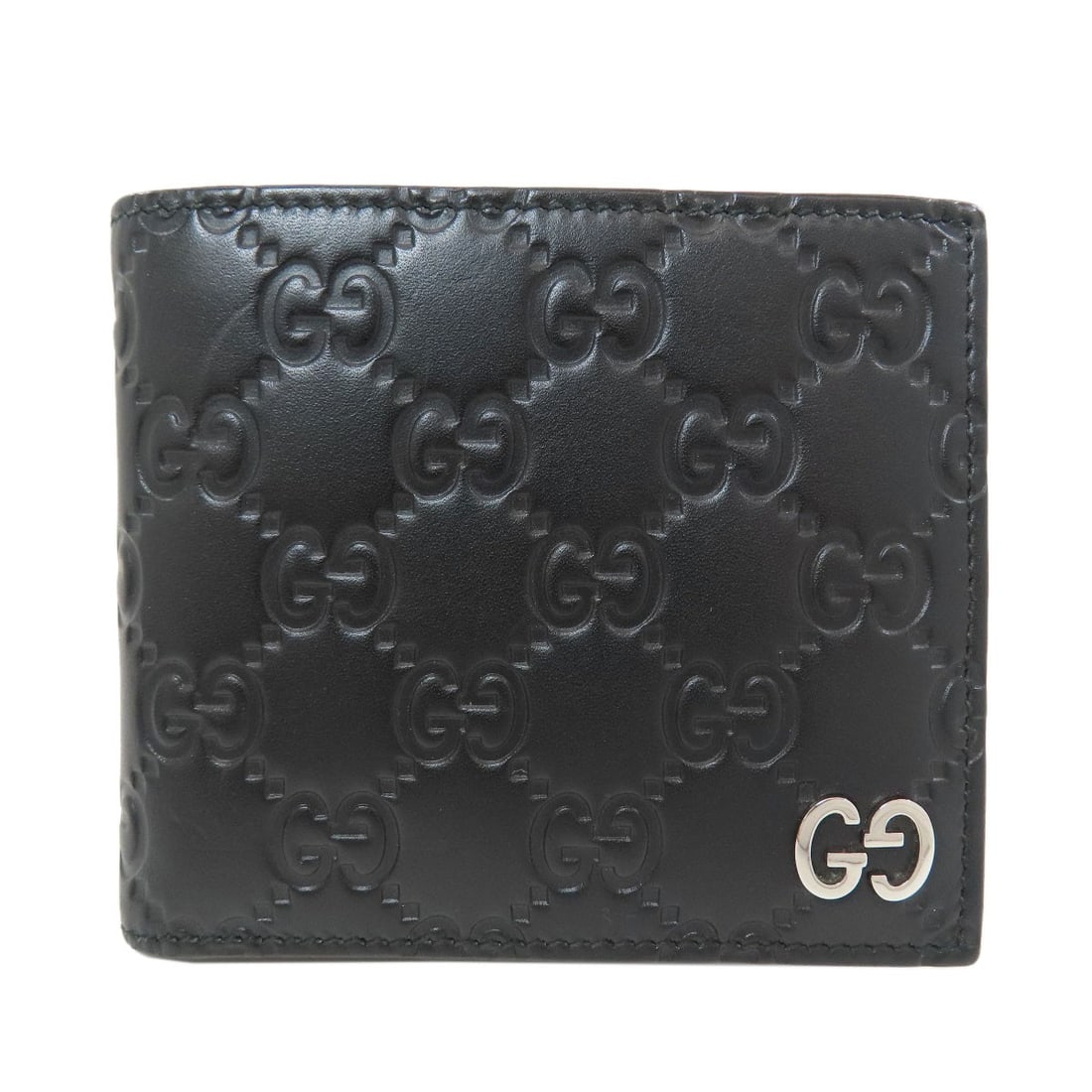 Signature Wallet Leather Bifold Coin Pocket Guccissima Gucci 473922: Signature Wallet Leather Bifold Coin Pocket Guccissima Gucci 473922 This Gucci Bifold Wallet with Coin Pocket is a sleek and sophisticated accessory made from high-quality black leather. The open