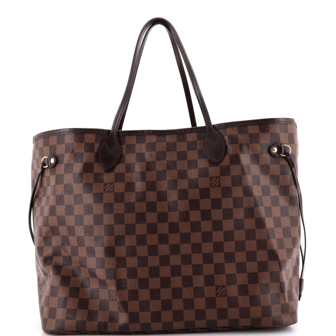 Damier GM Tote Neverfull Vuitton Louis: Damier GM Tote Neverfull Vuitton Louis Damier GM Tote Neverfull Vuitton Louis is a classic brown canvas tote with a rich history. Measuring 12.5" tall, 15.5" wide, and 8" deep, this spacious bag featu