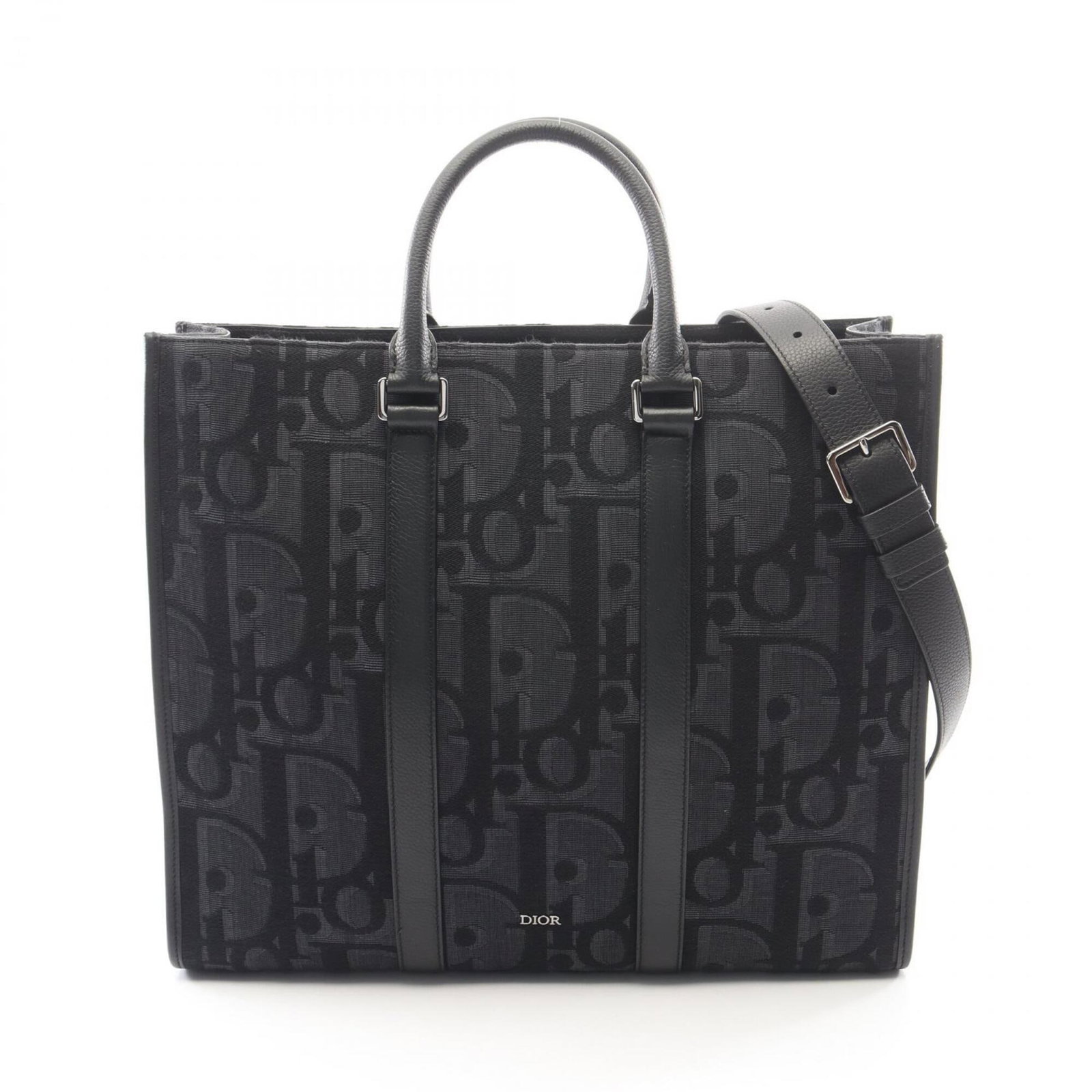 Canvas Leather Dior Handbag Tote Christian: Canvas Leather Dior Handbag Tote Christian Canvas Leather Dior Handbag Tote Christian - A sleek and sophisticated tote bag featuring a canvas and leather design, boasting a striking black color and
