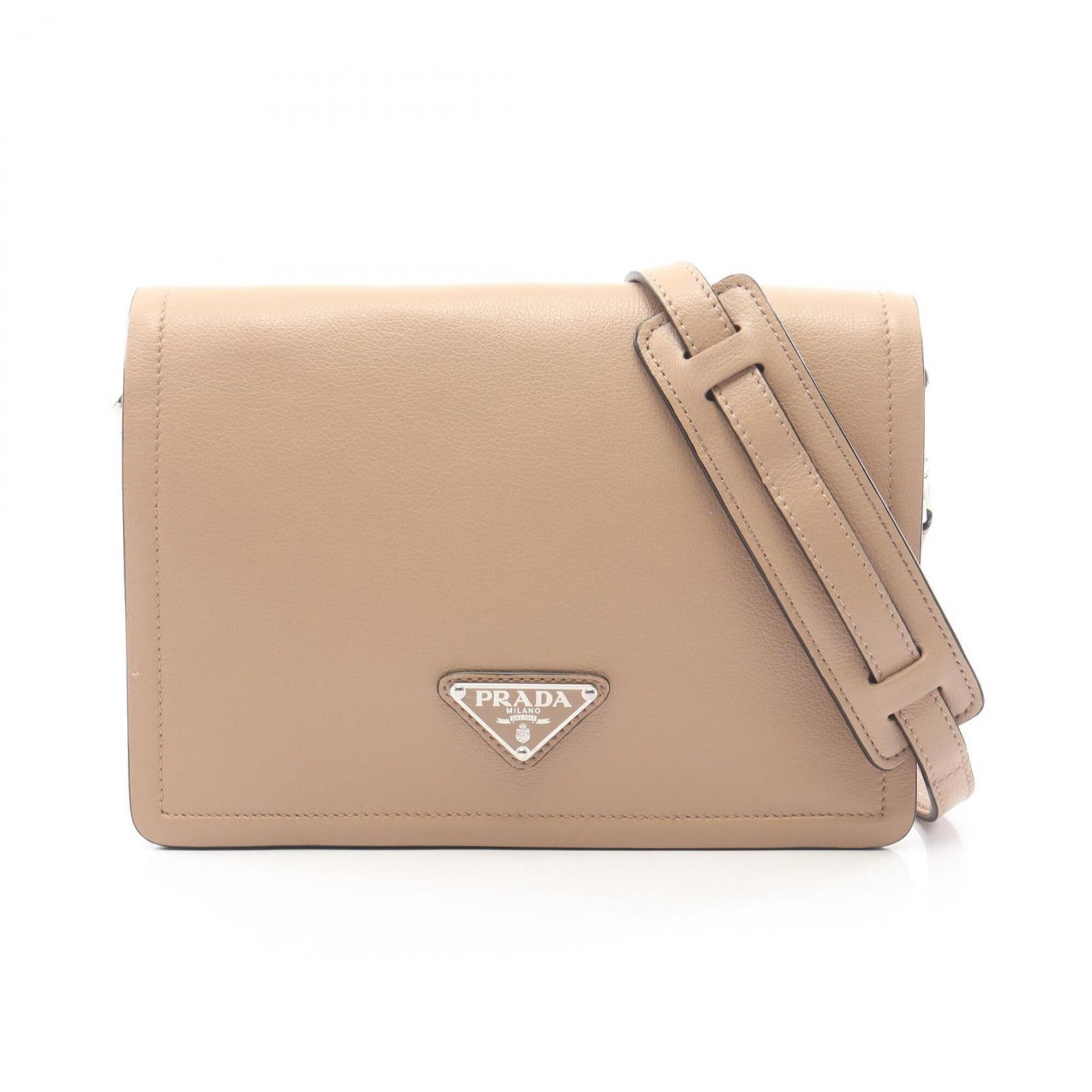 Prada Handbag Shoulder Bag Leather: Prada Handbag Shoulder Bag Leather Prada's iconic shoulder bag is crafted from high-quality leather, featuring a timeless beige color that adds a touch of sophistication to any outfit. Measuring 15cm