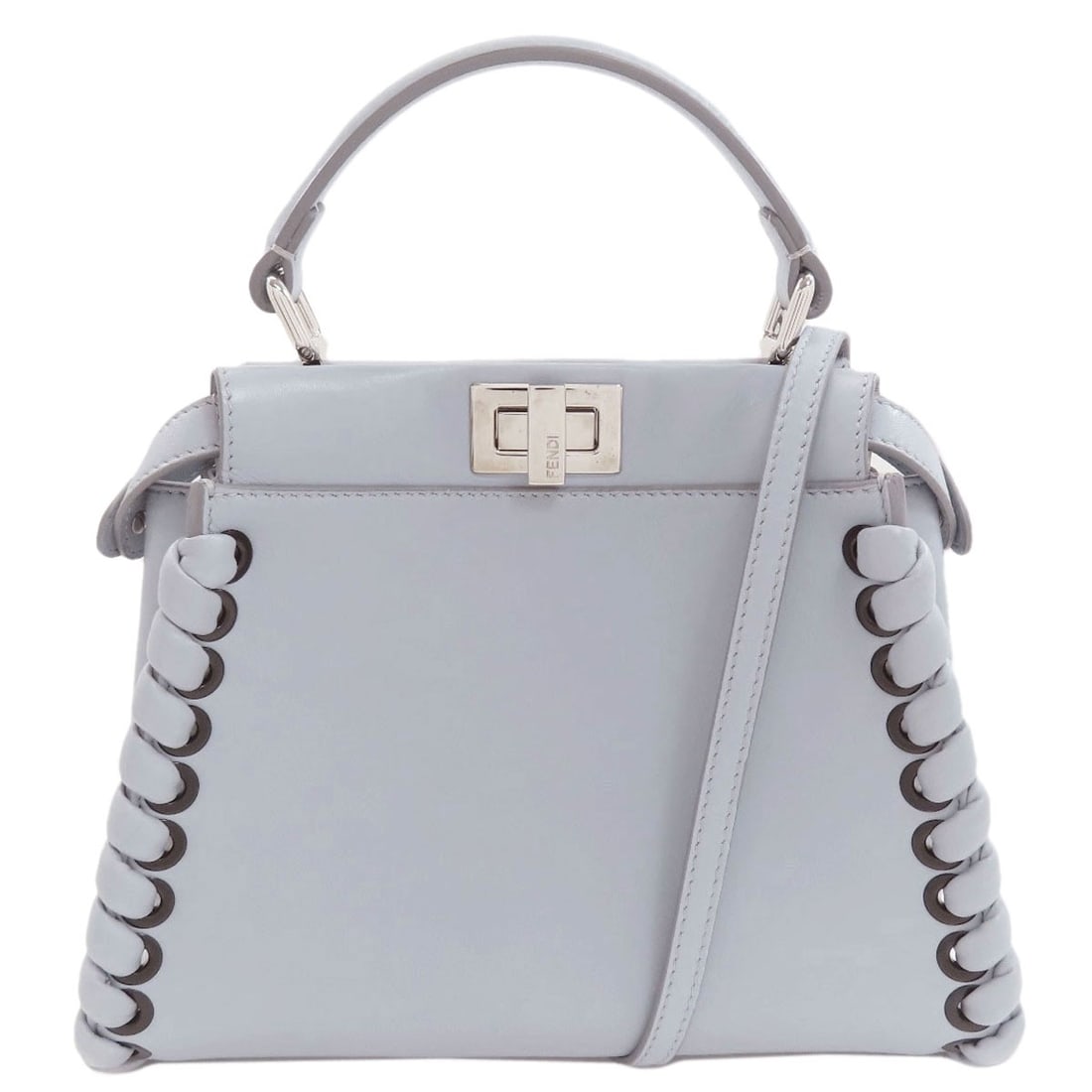 Calf Peekaboo Handbag 2Way Fendi Mini: Calf Peekaboo Handbag 2Way Fendi Mini Item Specifics: Brand: FENDI Style: Handbag Color: blue Type: Handbag Exterior Color: blue Accessories: Detachable Strap Exterior Material: Calf Product