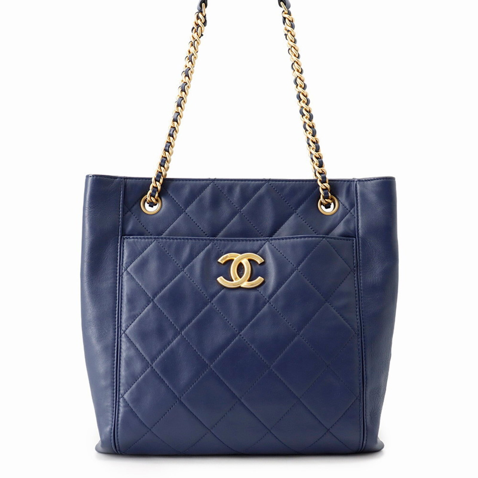 Chanel Handbag Leather Shopping: Chanel Handbag Leather Shopping Navy lambskin leather makes this Chanel Matelasse handbag a stylish and sophisticated choice, while the gold hardware adds a touch of luxury. The compact size and