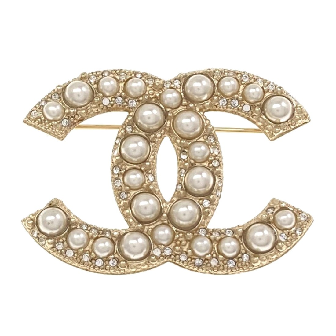 Coco Chanel Mark Rhinestone Pearl Fake Brooch Metal: Coco Chanel Mark Rhinestone Pearl Fake Brooch Metal Item Specifics: Brand: CHANEL Style: Brooch Material: Metal Color: Gold Type: Brooch Closure: open Exterior Color: Gold Accessories: None Product D