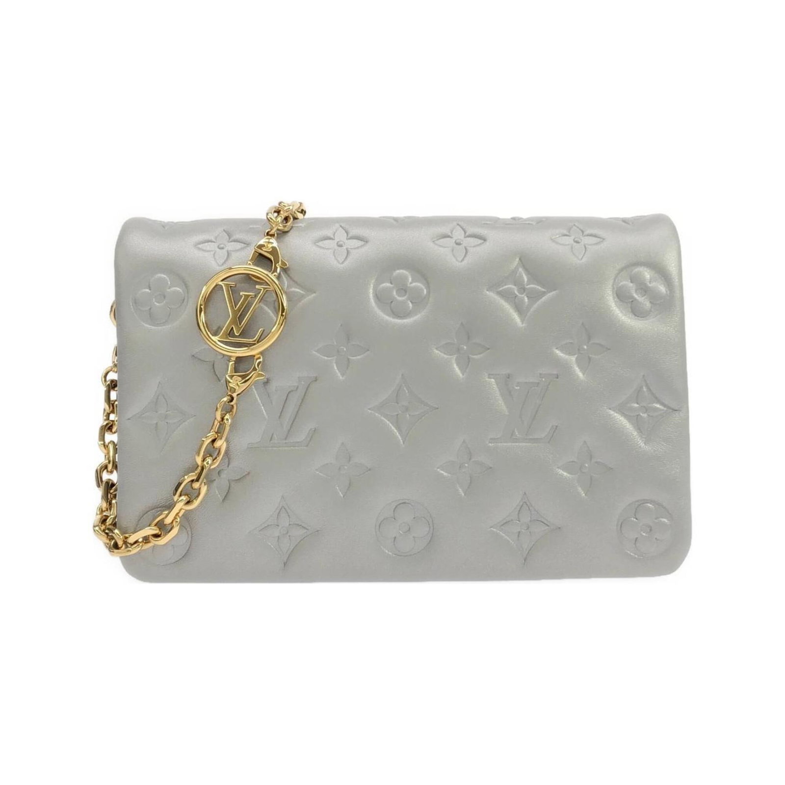 Leather Vuitton Bag Pochette Shoulder Louis: Leather Vuitton Bag Pochette Shoulder Louis Silver Leather Louis Vuitton Pochette Shoulder Bag, 15cm x 21cm x 3cm. This luxurious leather bag features a sleek silver color and a classic pochette
