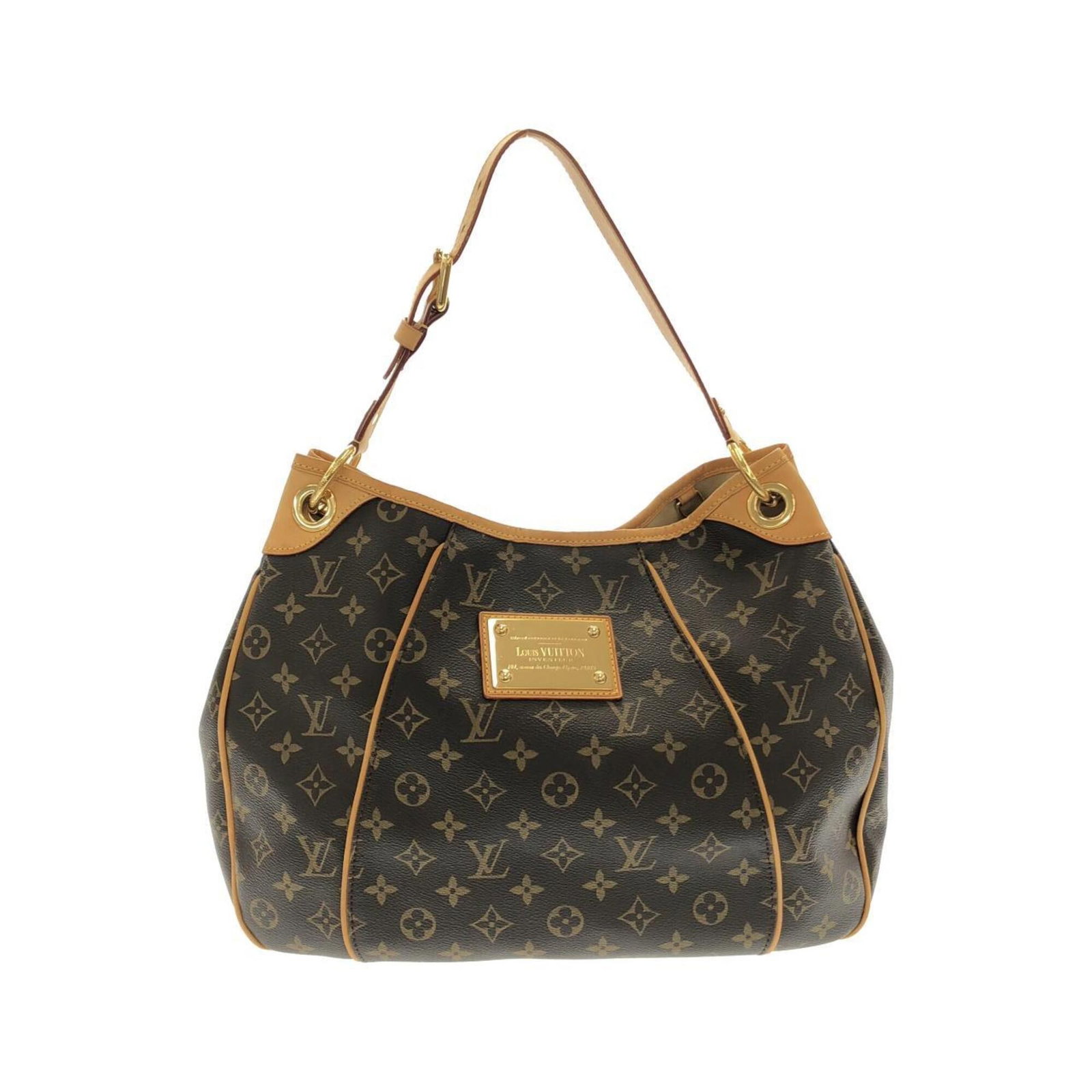 Canvas Coated Louis Vuitton Bag Shoulder: Canvas Coated Louis Vuitton Bag Shoulder Marron canvas coated shoulder bag with gold hardware, measuring 28cm x 35cm x 12cm, offers a stylish and versatile accessory. The coated canvas material provid