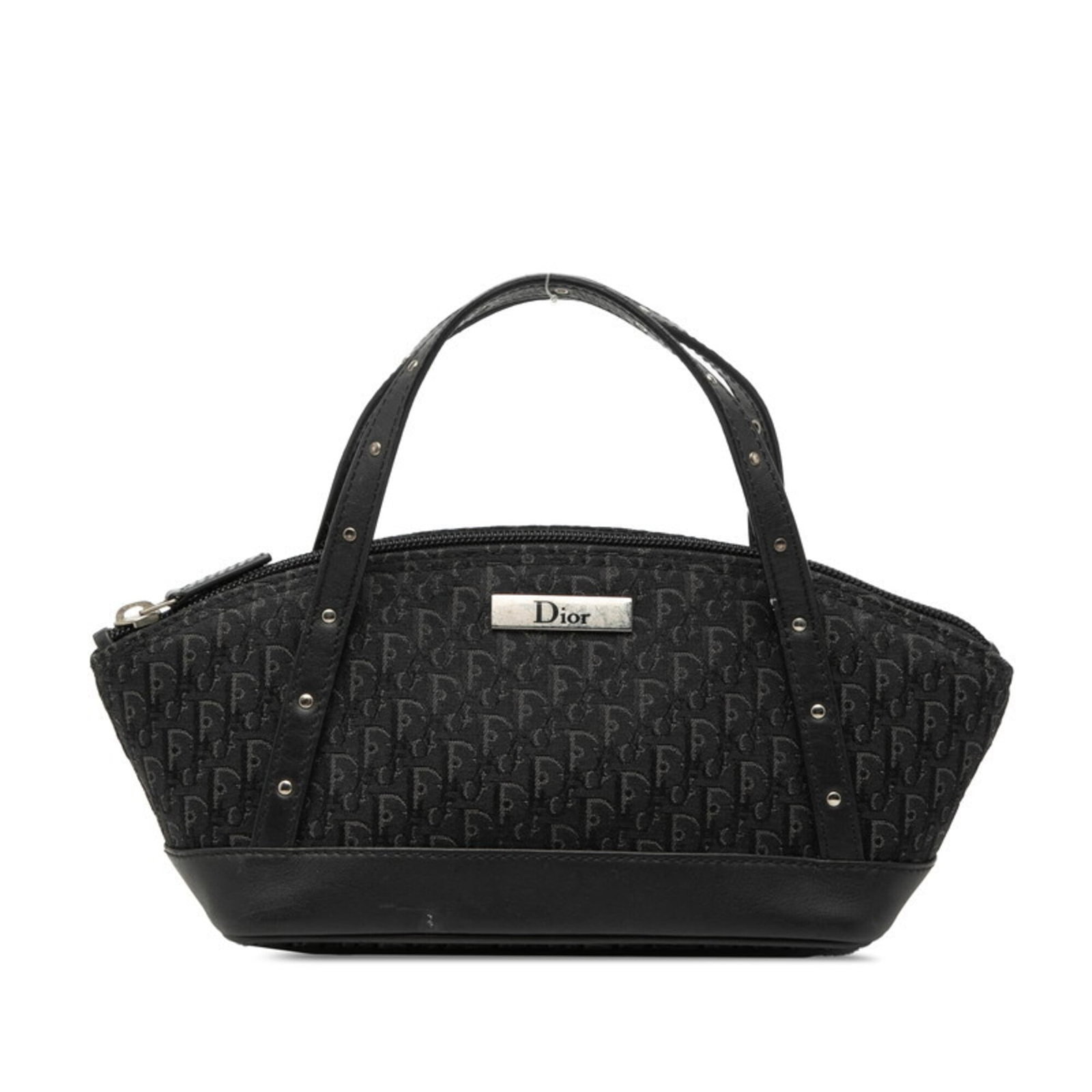 Handbag Leather Canvas Christian Dior: Handbag Leather Canvas Christian Dior Handbag Leather Canvas Christian Dior - A sleek and sophisticated black handbag with a unique blend of leather and canvas materials, measuring 11.5cm x 26cm x 8cm