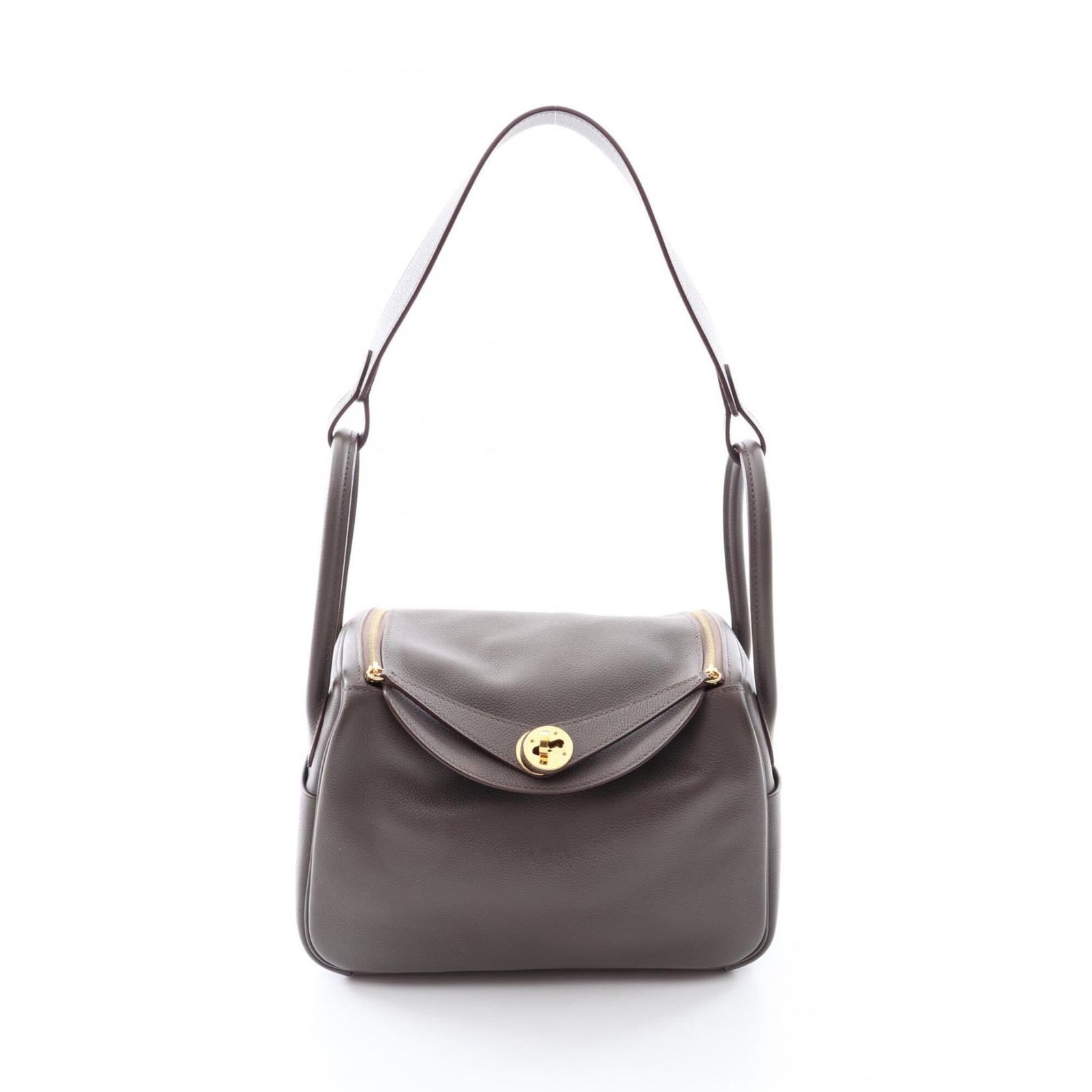 Hermes Handbag Shoulder Bag Evercalf Leather: Hermes Handbag Shoulder Bag Evercalf Leather Etain, Gray Evercalf leather is the distinctive material of this Hermes Handbag Shoulder Bag, crafted with a timeless design that exudes sophistication.