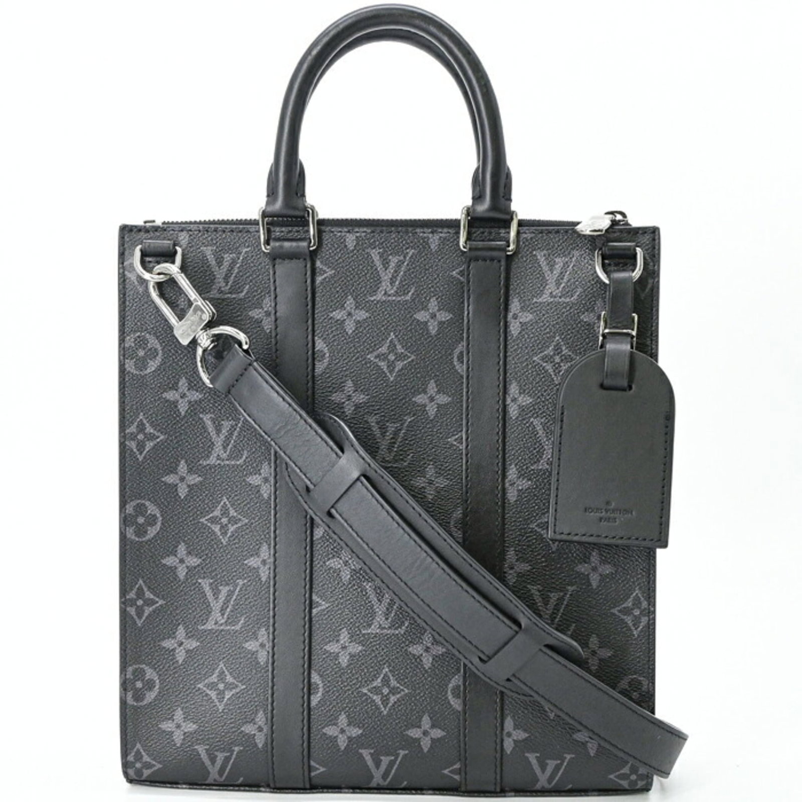 Monogram Eclipse Louis Vuitton Handbag: Monogram Eclipse Louis Vuitton Handbag Monogram Eclipse Louis Vuitton Handbag is a sleek and sophisticated black handbag featuring the iconic Monogram Eclipse pattern. Made from high-quality materials