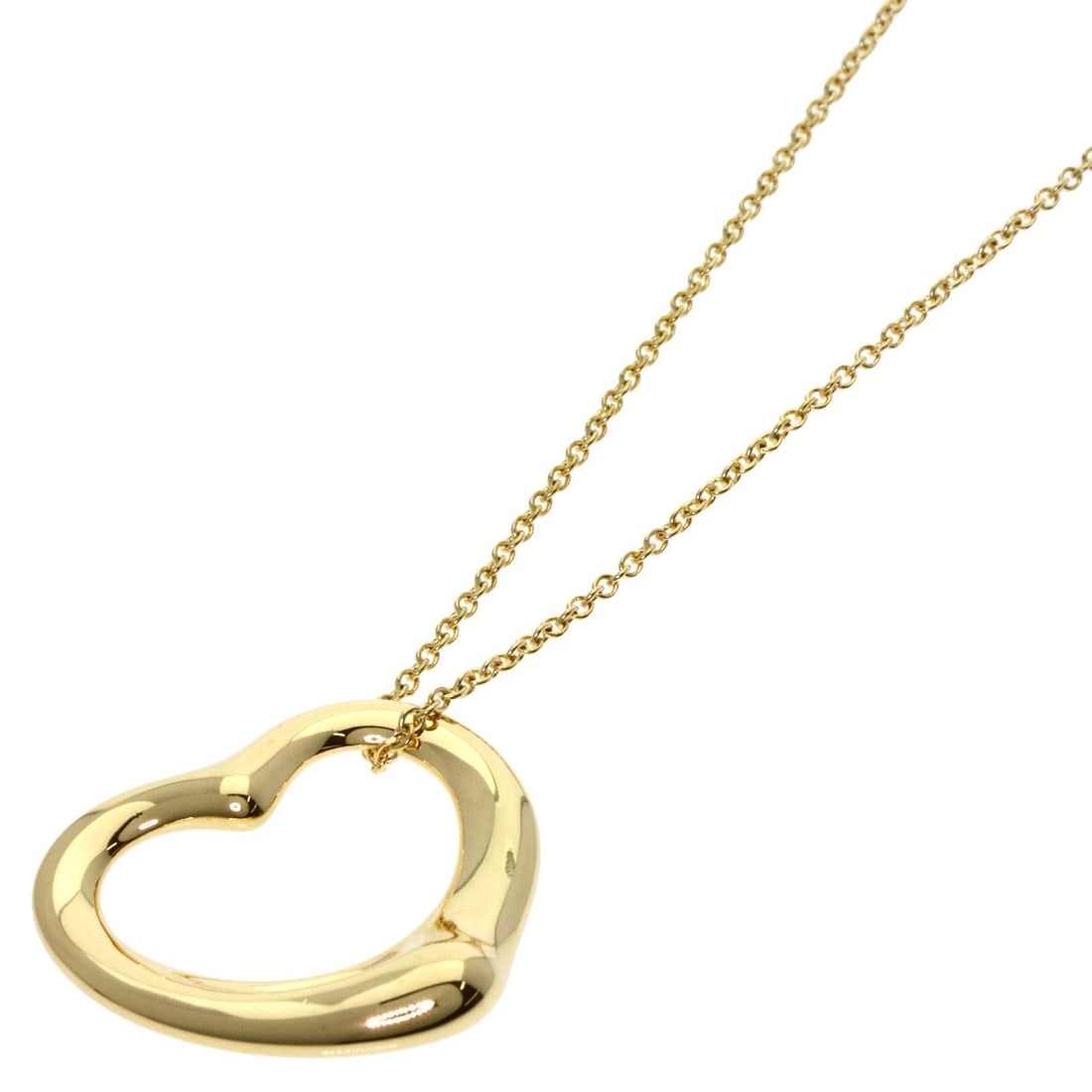 Yellow Gold Necklace Tiffany&Co Open Heart K18: Yellow Gold Necklace Tiffany&Co Open Heart K18 Yellow Gold Necklace Tiffany&Co Open Heart K18 is a stunning piece featuring K18 yellow gold material and an open exterior design. Measuring 15.7 inches