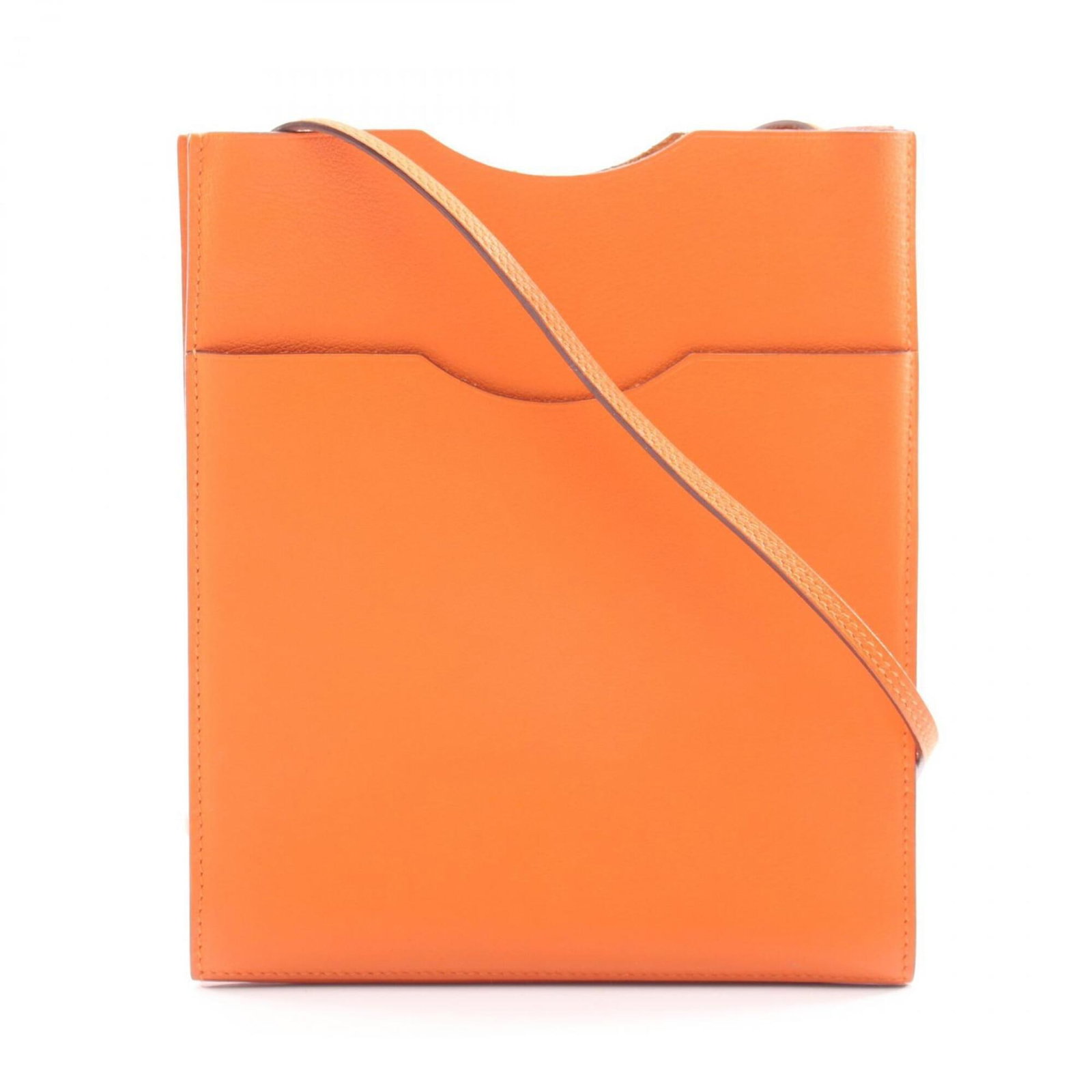 Swift Leather Shoulder Bag Hermes: Swift Leather Shoulder Bag Hermes Swift Leather Shoulder Bag by Hermes features a vibrant orange color and sleek design. Made from high-quality swift leather, this shoulder bag measures 18cm x 16cm x 