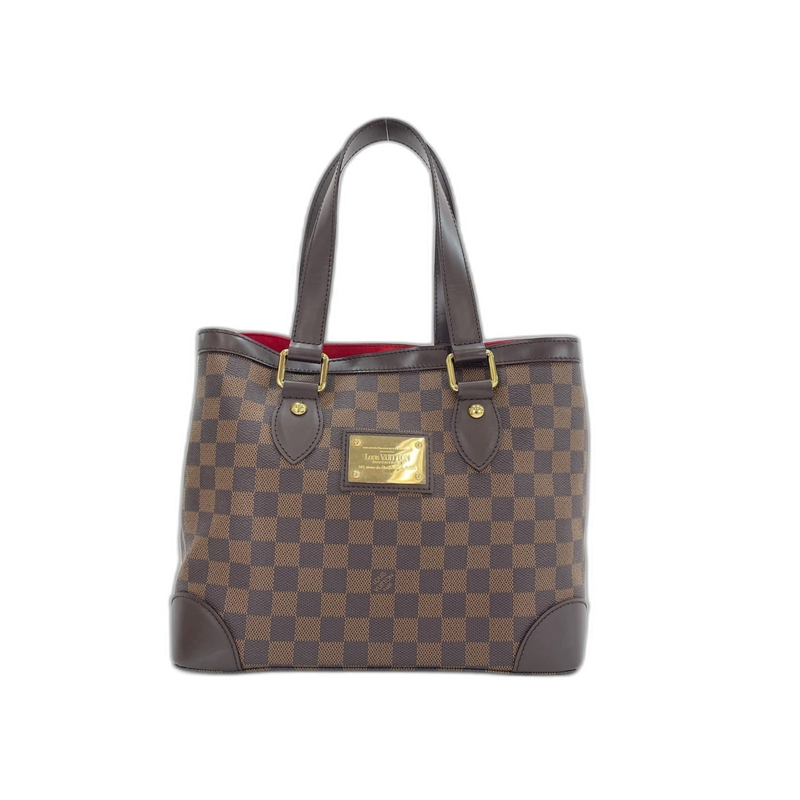 Handbag Louis Vuitton: Handbag Louis Vuitton Brown, Damier Canvas Louis Vuitton handbag from France, measuring 24cm x 28cm x 8cm. This classic design showcases the iconic brand's signature style with its timeless combinatio