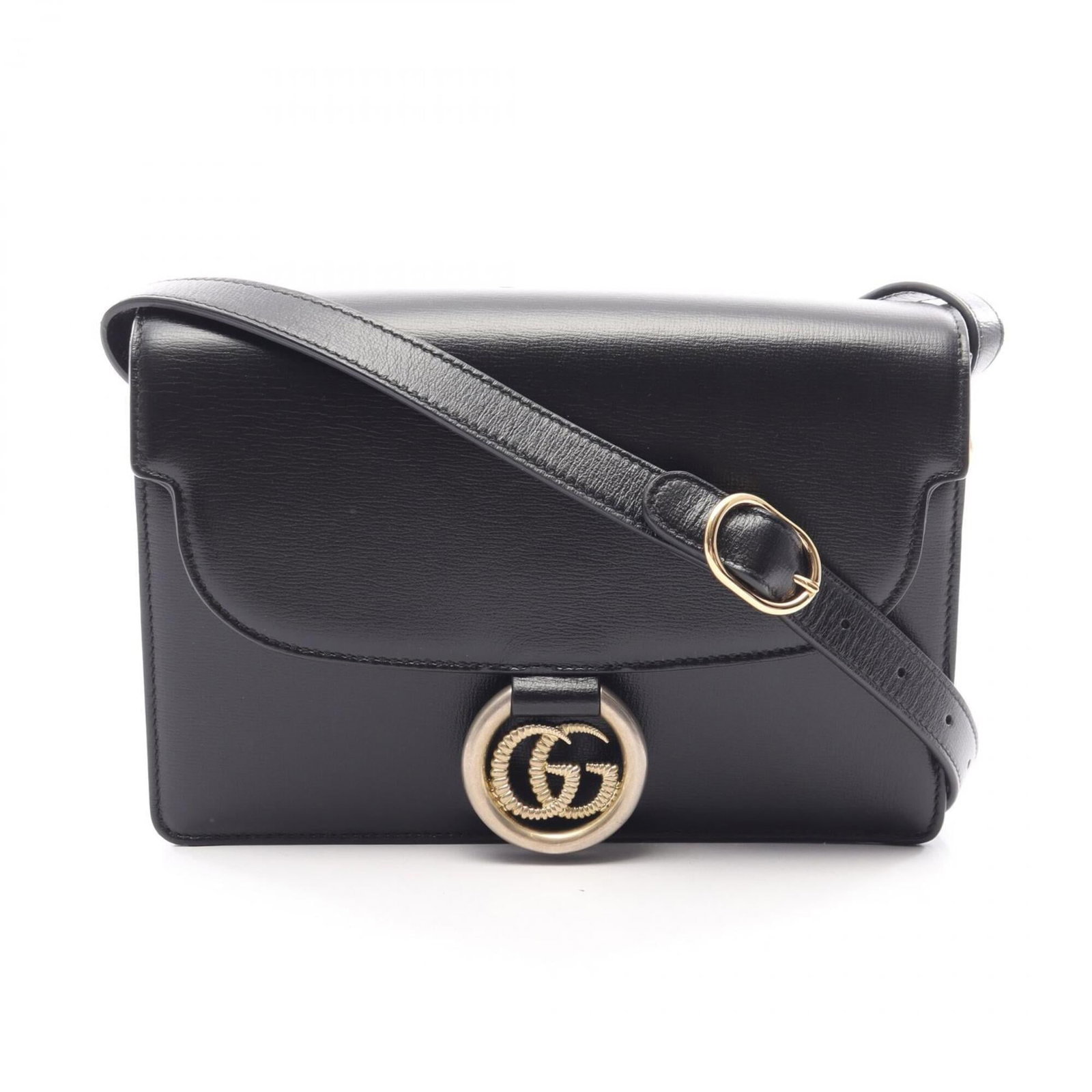 Shoulder Bag Leather Handbag Gucci: Shoulder Bag Leather Handbag Gucci Black leather shoulder bag from Gucci, featuring a sleek 16cm x 24cm x 5.5cm size. The bag's classic design and premium leather material make it a timeless