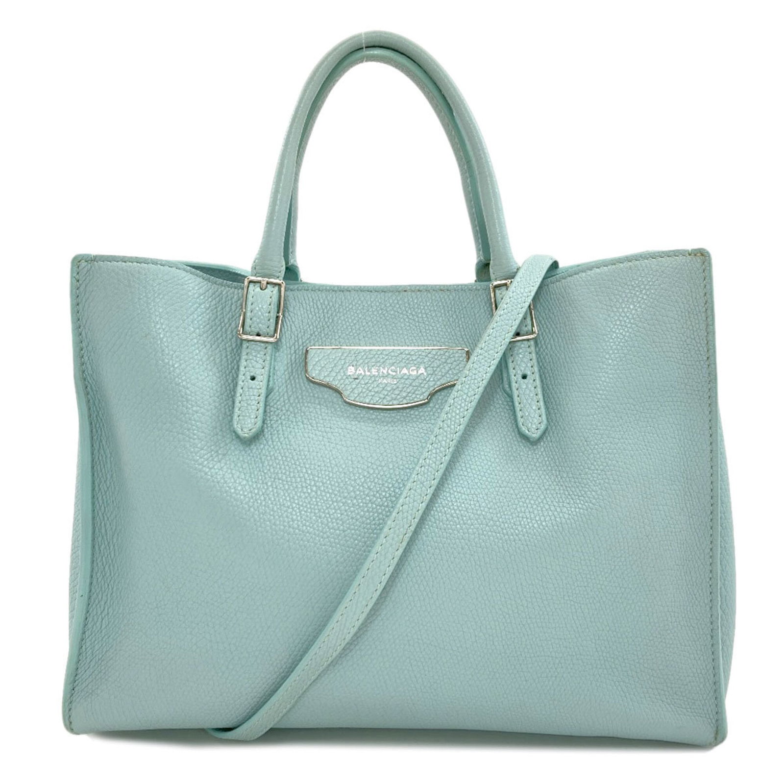 Handbag Leather Balenciaga: Handbag Leather Balenciaga Handbag Leather Balenciaga. Made from high-quality leather, this Balenciaga handbag measures 18.5cm x 25.5cm x 11cm, making it a stylish and compact accessory. The bag's