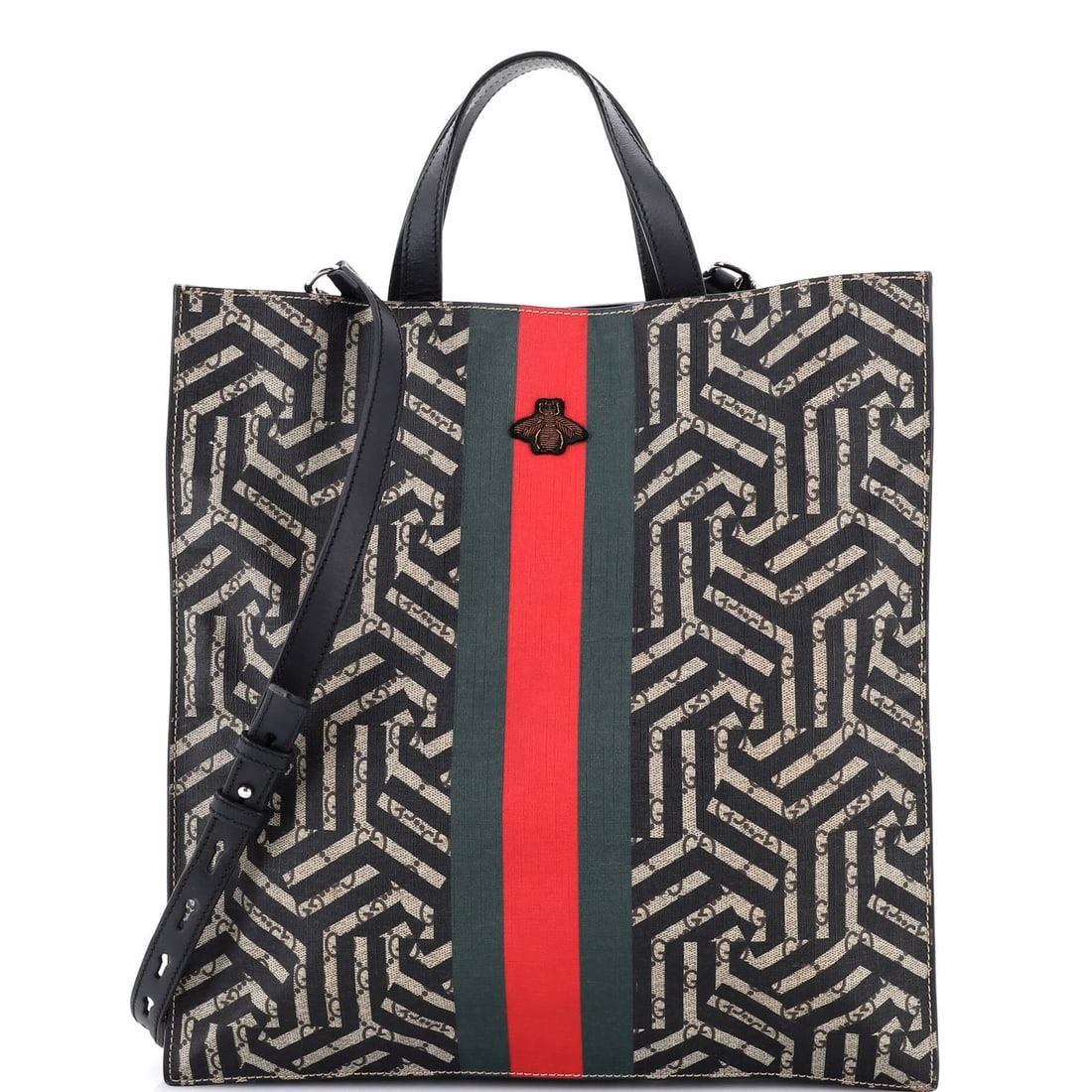 Coated Canvas GG Convertible Tote Gucci Soft Open: Coated Canvas GG Convertible Tote Gucci Soft Open Soft and stylish, this Gucci Convertible Tote features a coated canvas exterior in rich brown, adorned with the iconic Caleido GG print. With a conver