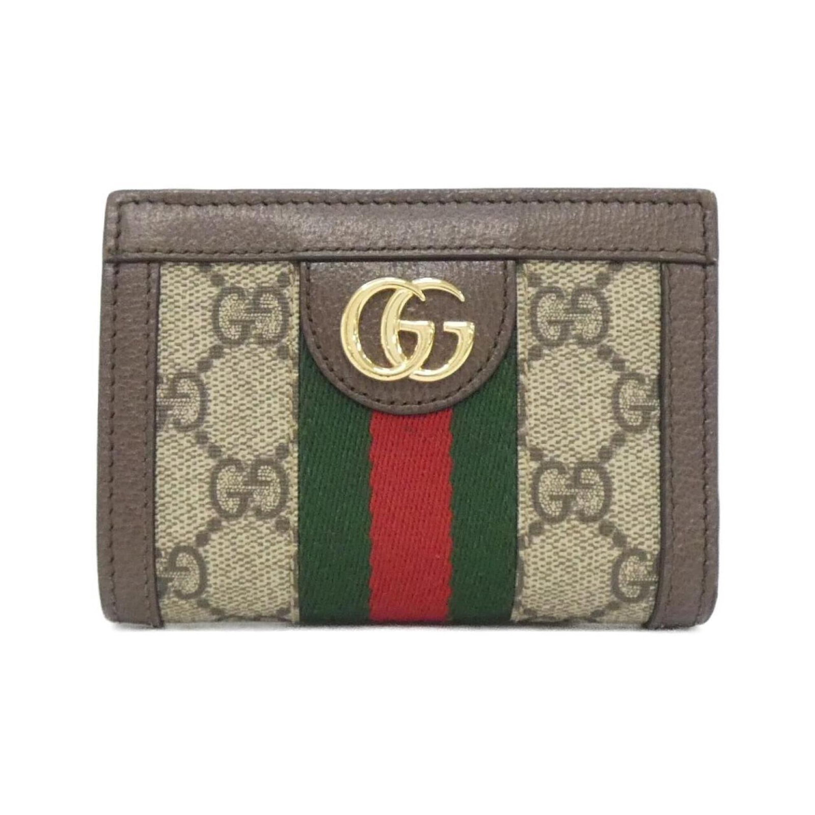 Gg Supreme Gg Bi Fold Wallet: Gg Supreme Gg Bi Fold Wallet The Gucci Line Ophidia Gg Supreme Bi Fold Wallet boasts a classic design with a timeless beige and brown color combination. Measuring 8.5cm x 11cm x 3cm, this bi-fold