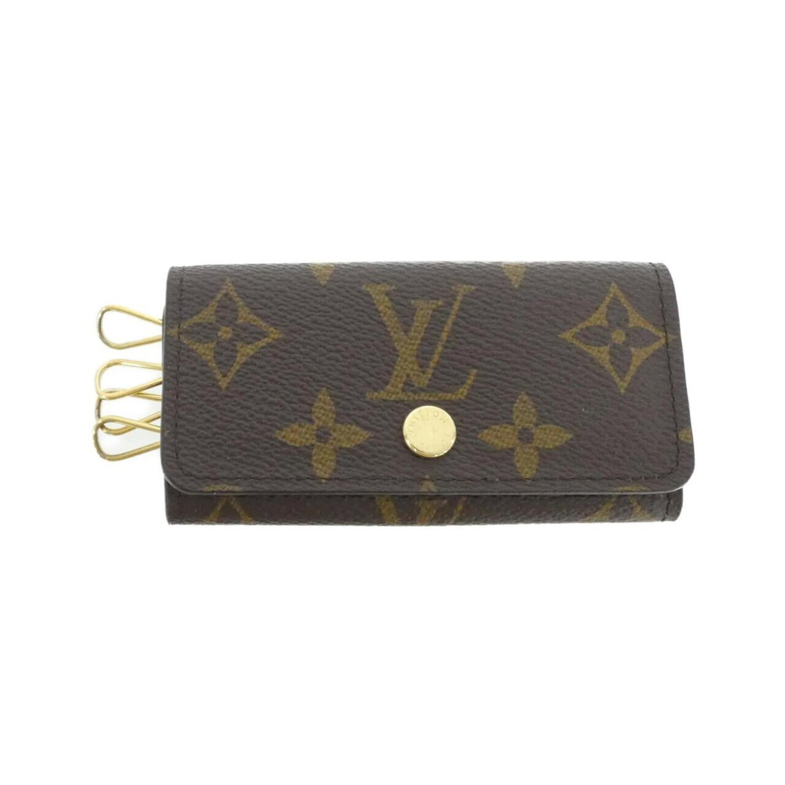 Coated Canvas Keycase Louis Vuitton: Coated Canvas Keycase Louis Vuitton Coated canvas keycase in Marron and Monogram pattern, a stylish accessory for everyday use. Made from durable coated canvas, this keycase measures 6cm x 11cm x 1cm 