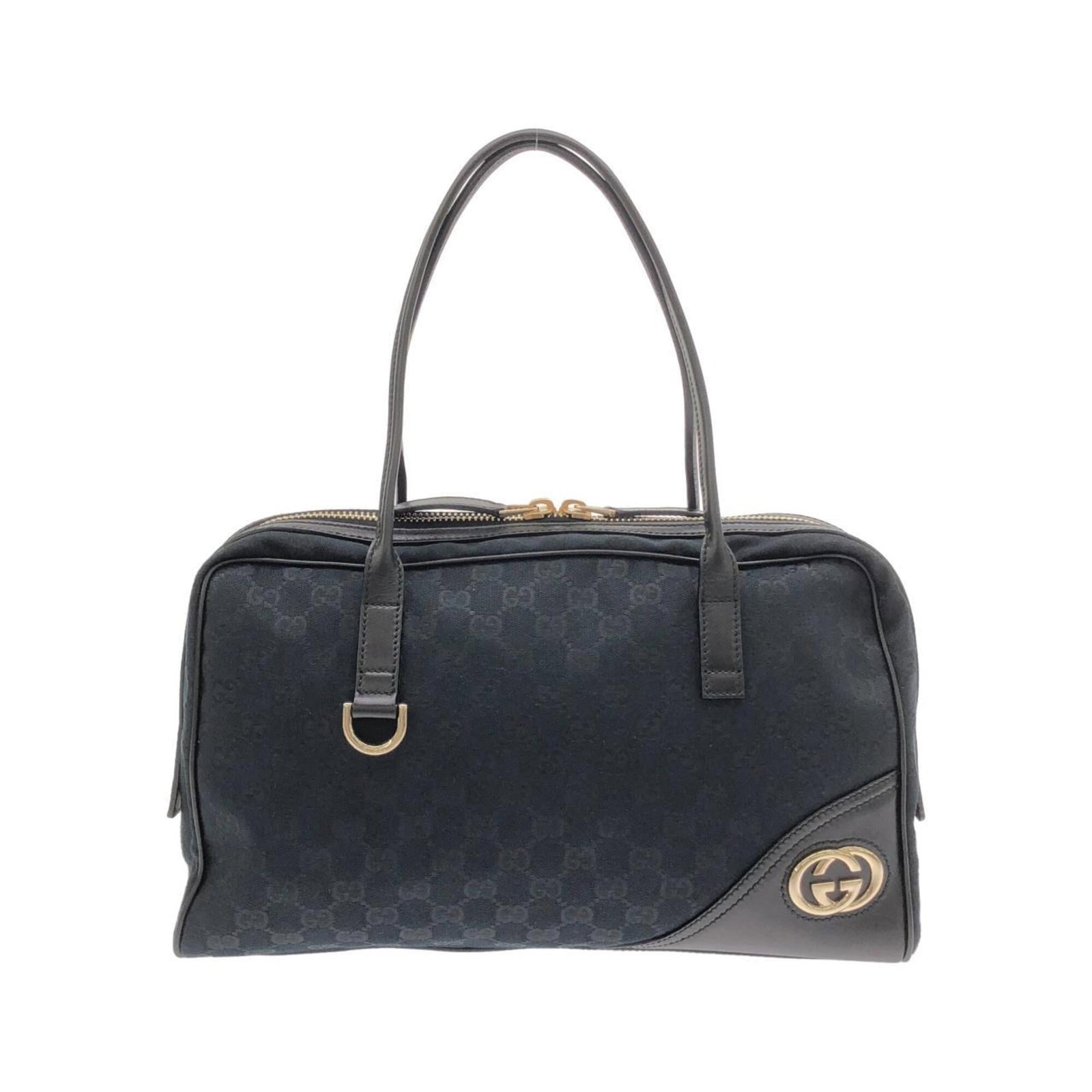 Gucci Canvas Handbag: Gucci Canvas Handbag Black GG canvas handbag with a size of 24cm x 36cm x 8cm, featuring the iconic Gucci design. This canvas handbag is made with high-quality materials and boasts a classic, timeless